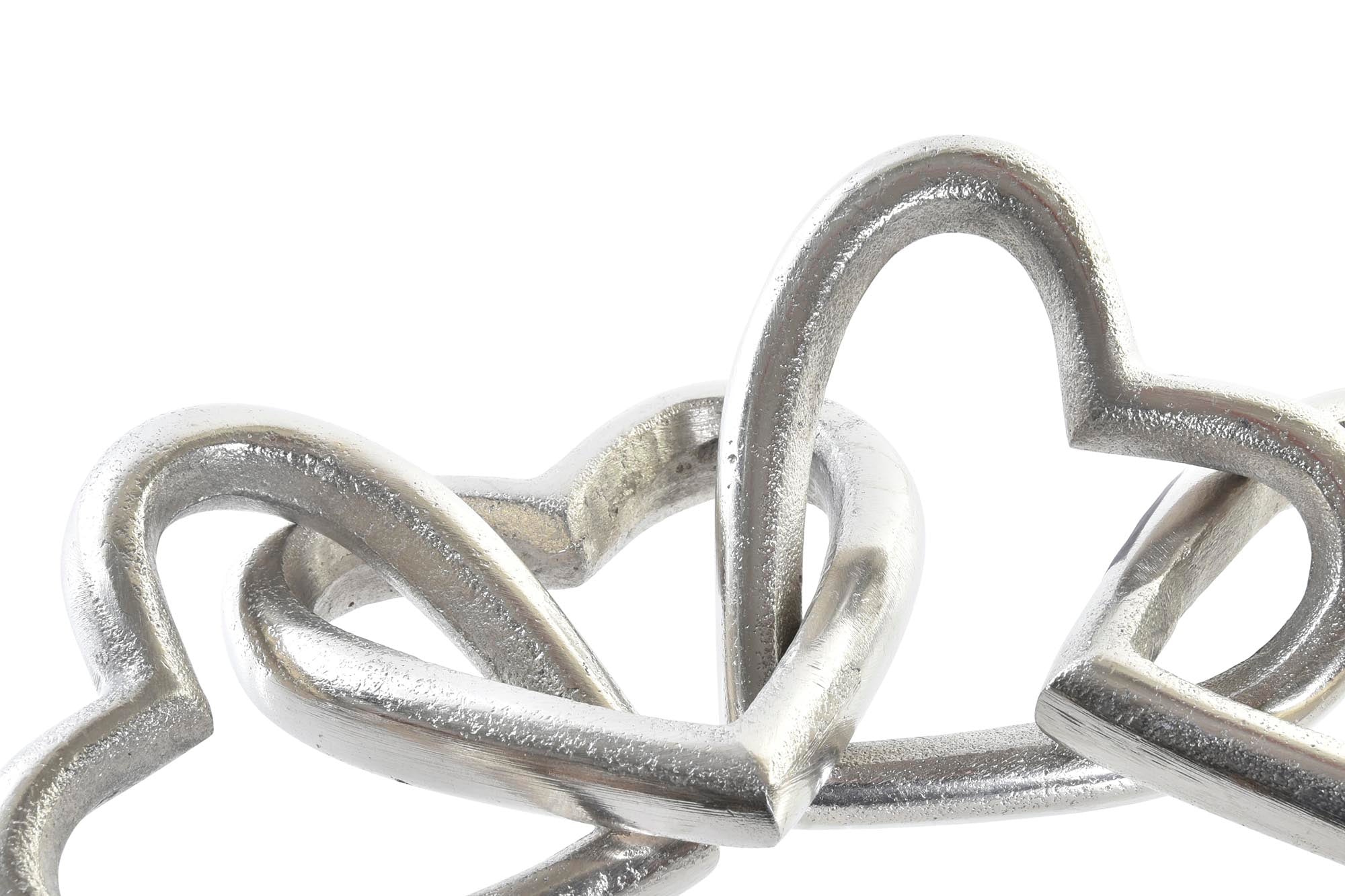 Aluminum Decoration 29X10X10 Silver Hearts
