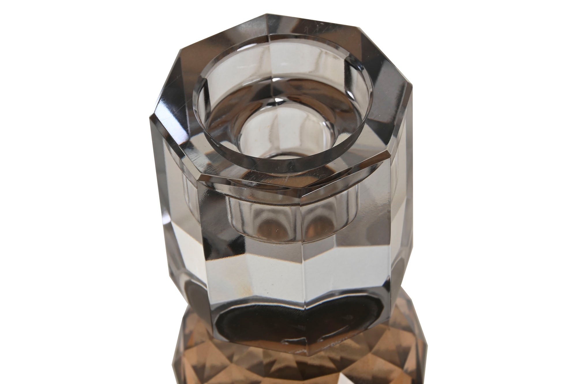 Glass Candle Holder 7X7X20 Grey