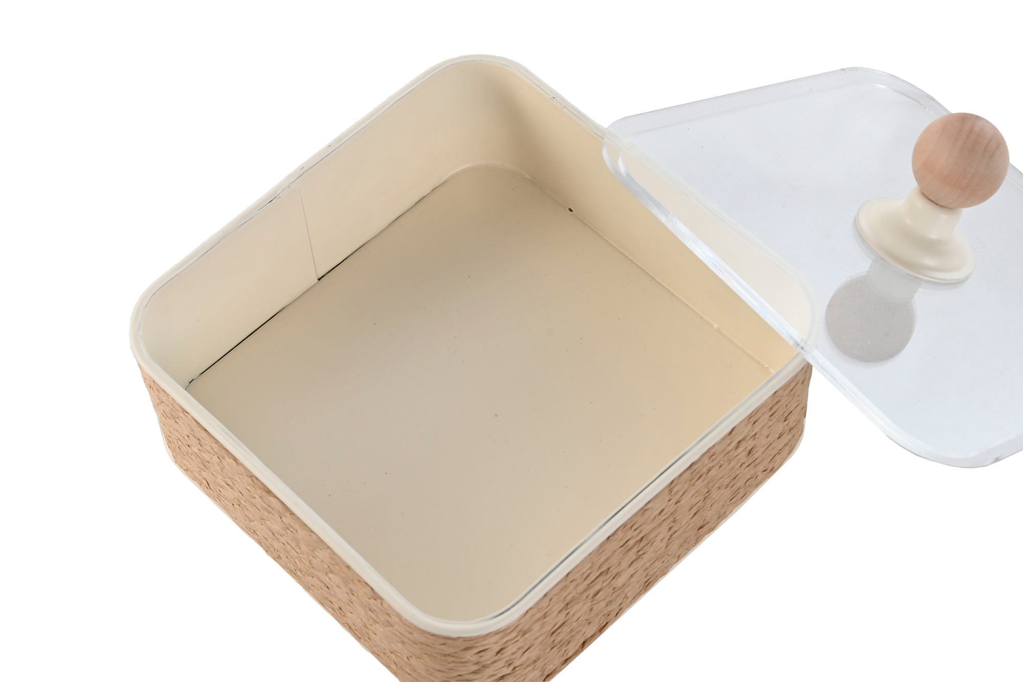 Joyero Set 2 Metal Acrilico 16X16X11 Crudo