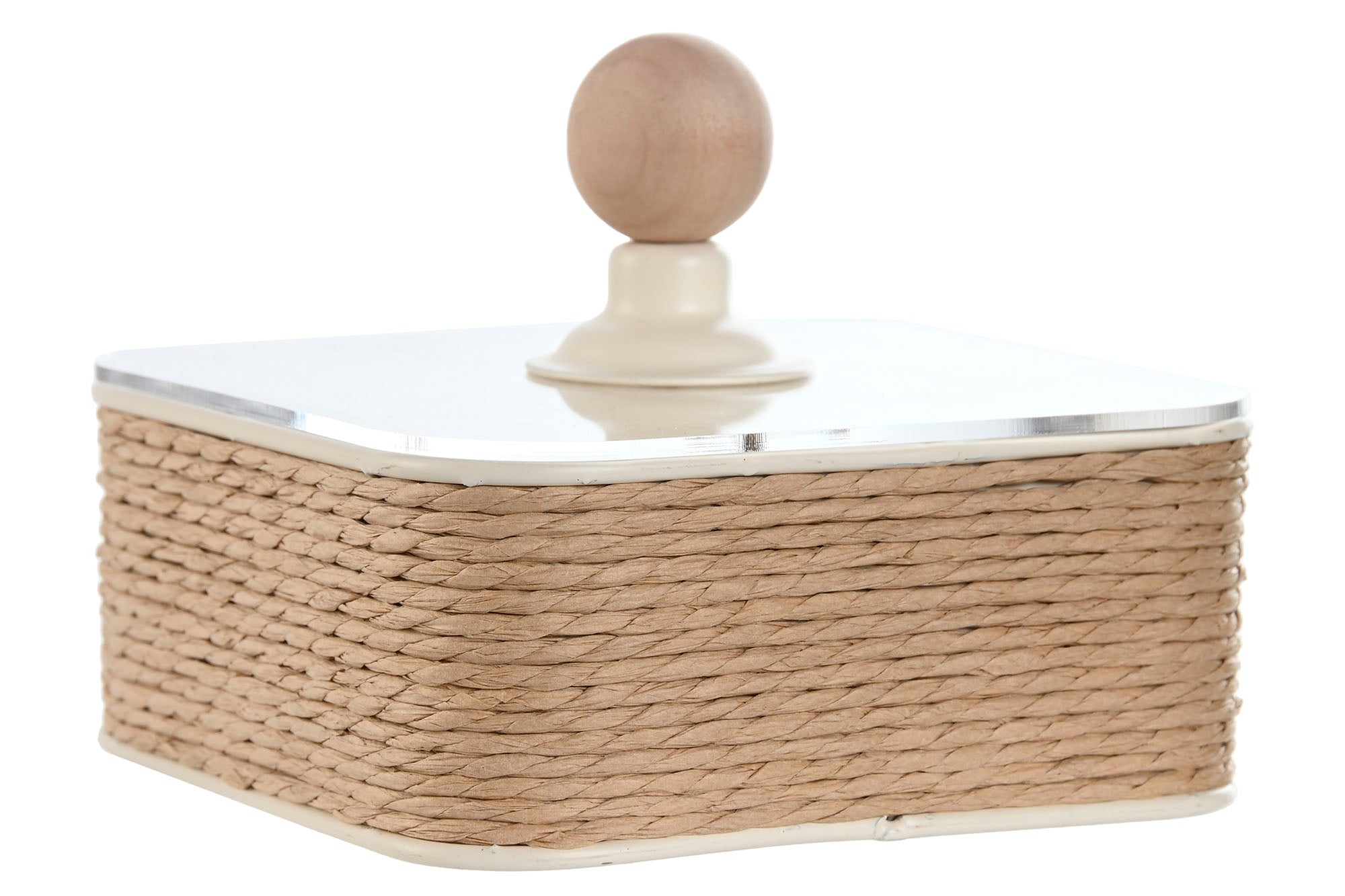 Joyero Set 2 Metal Acrilico 16X16X11 Crudo
