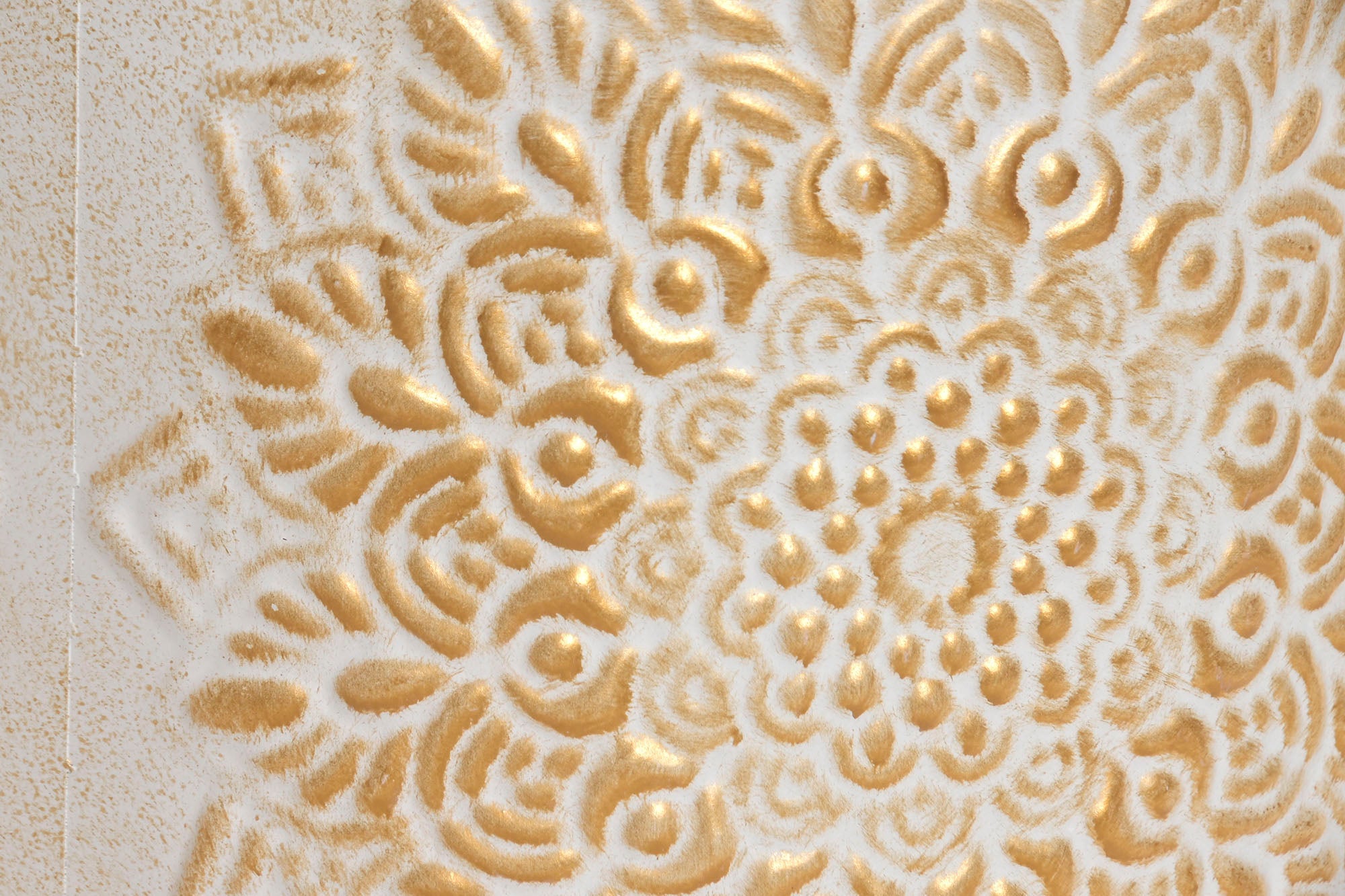 Macetero Set 2 Metal 40X40X35 Mandala Blanco