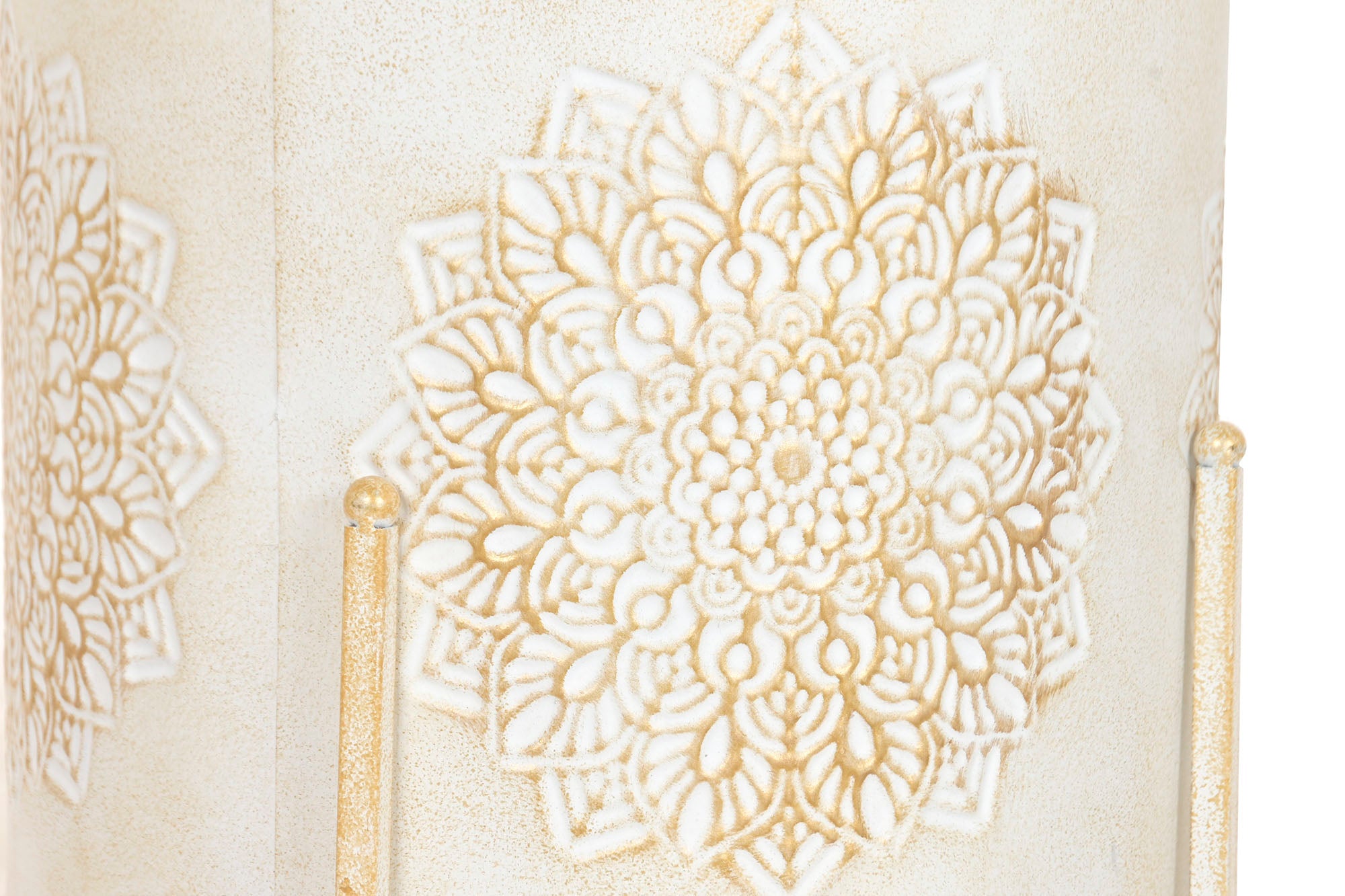 Macetero Set 3 Metal 43X43X59 Mandala Blanco