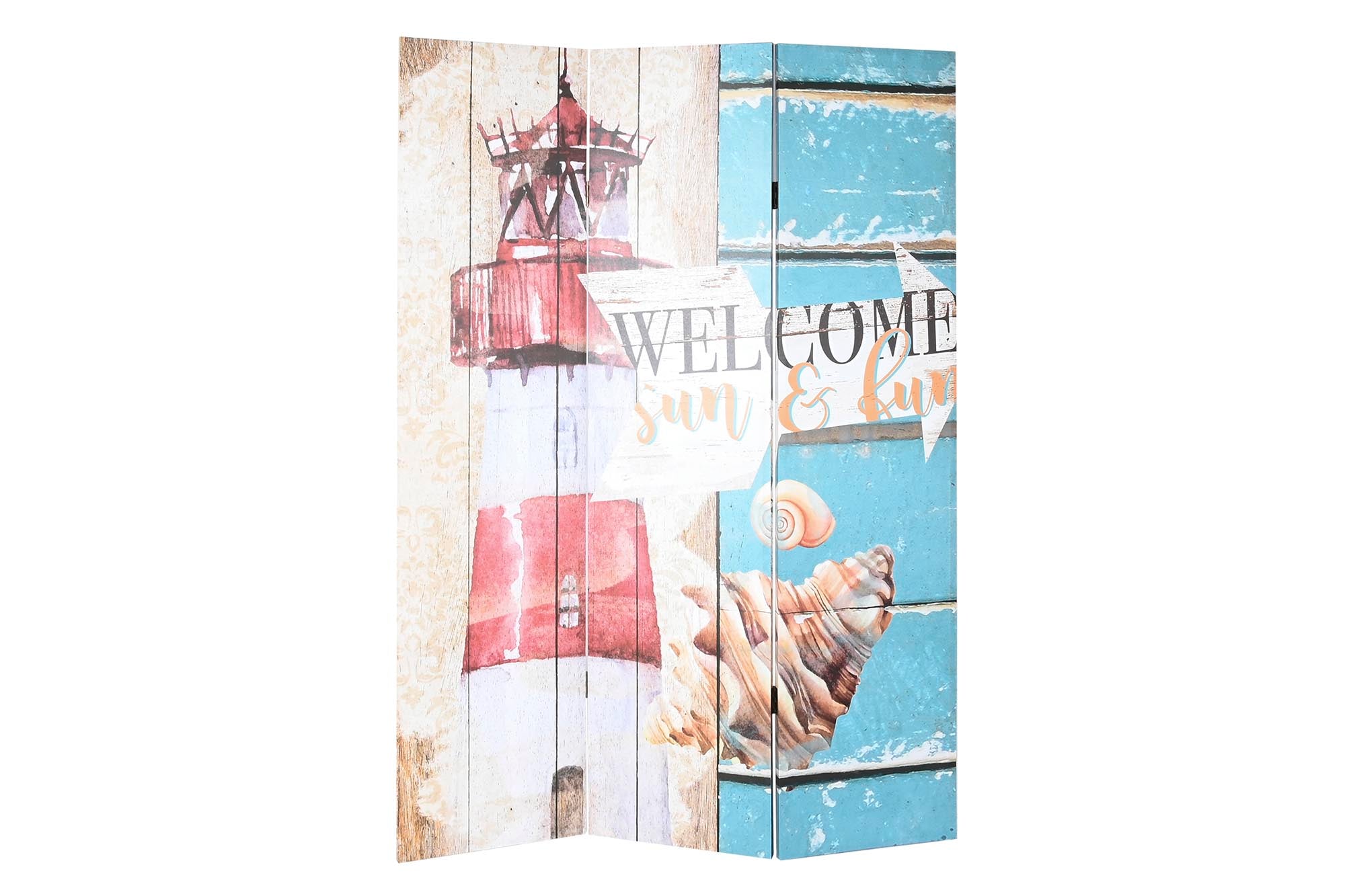 Biombo Canvas 121X2,5X180 Faro Multicolor