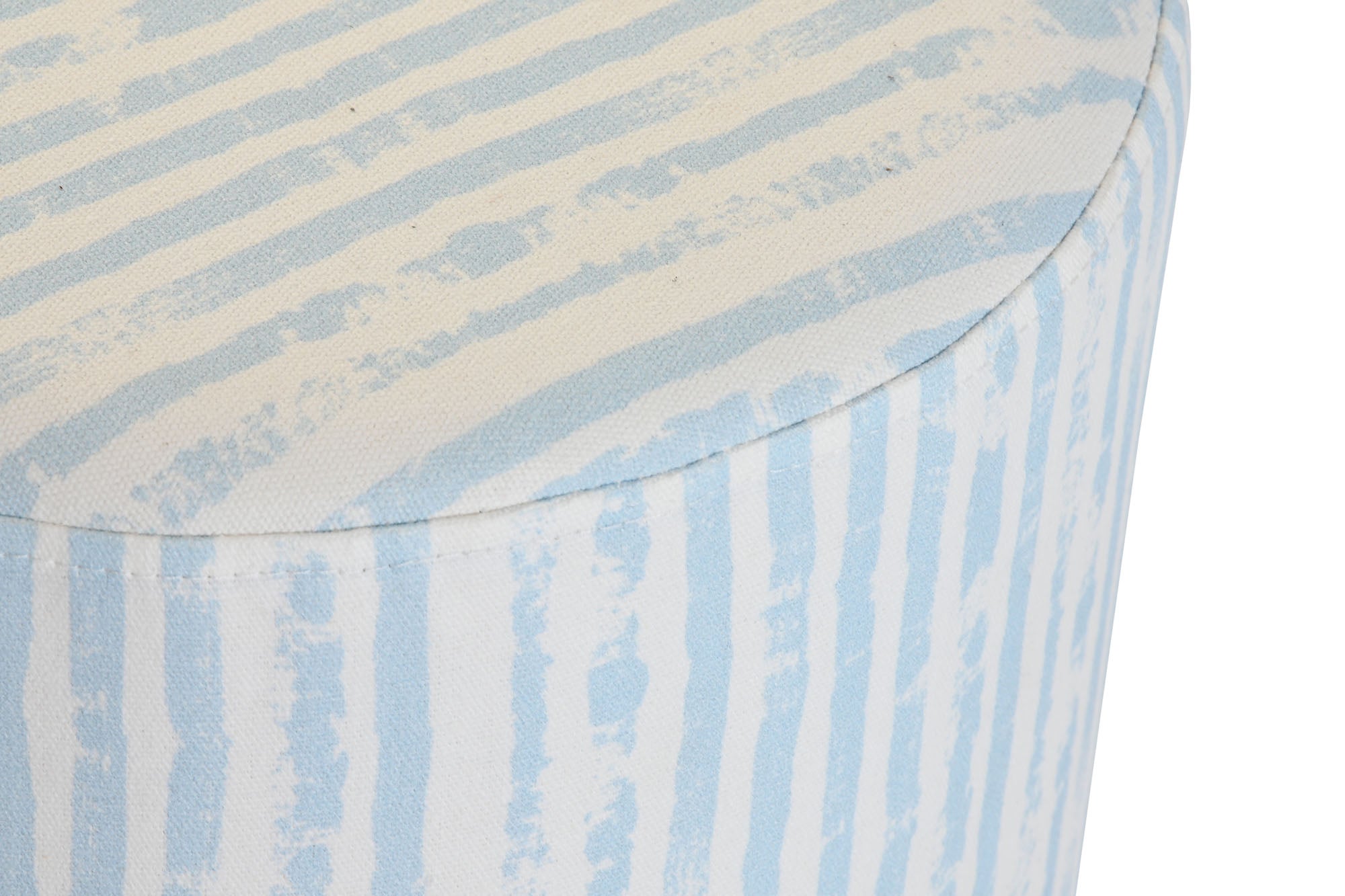 Polyester Metal Footrest 34X34X40 Blue Stripes