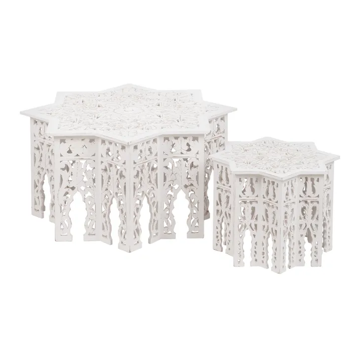 S/2 MESA CENTRO BLANCO DM SALÓN 90 X 90 X 46 CM