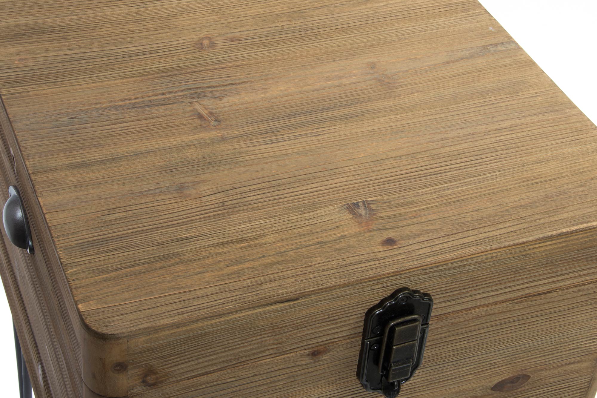 Mesita Auxiliar Madera Metal 49X51X74 Baul Natural