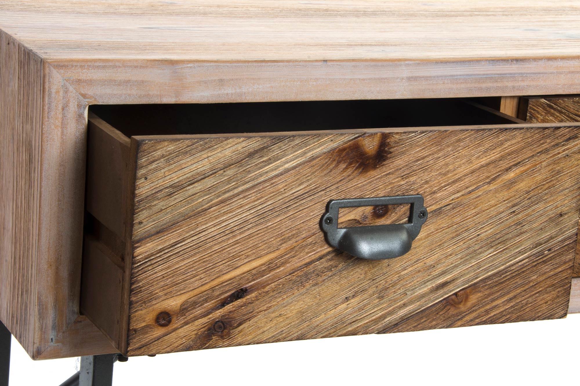 Consola Madera Metal 110X32X85 Natural