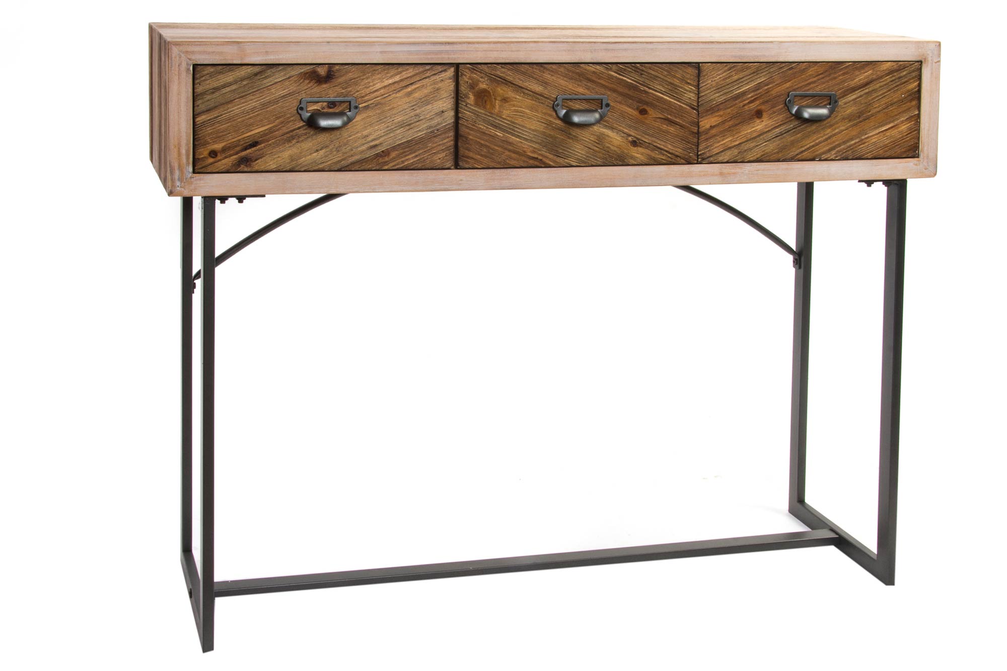 Consola Madera Metal 110X32X85 Natural