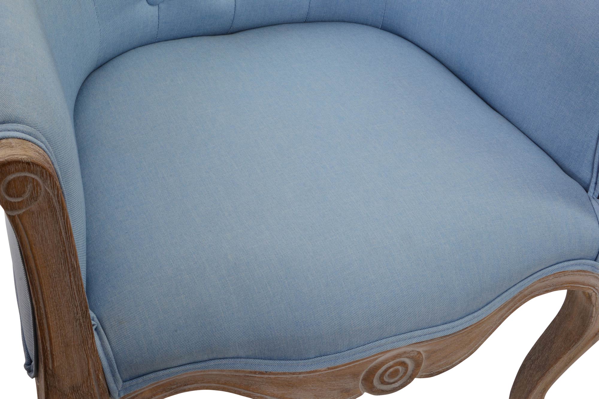 Poltrona de poliéster em madeira de seringueira 58x56x69 azul