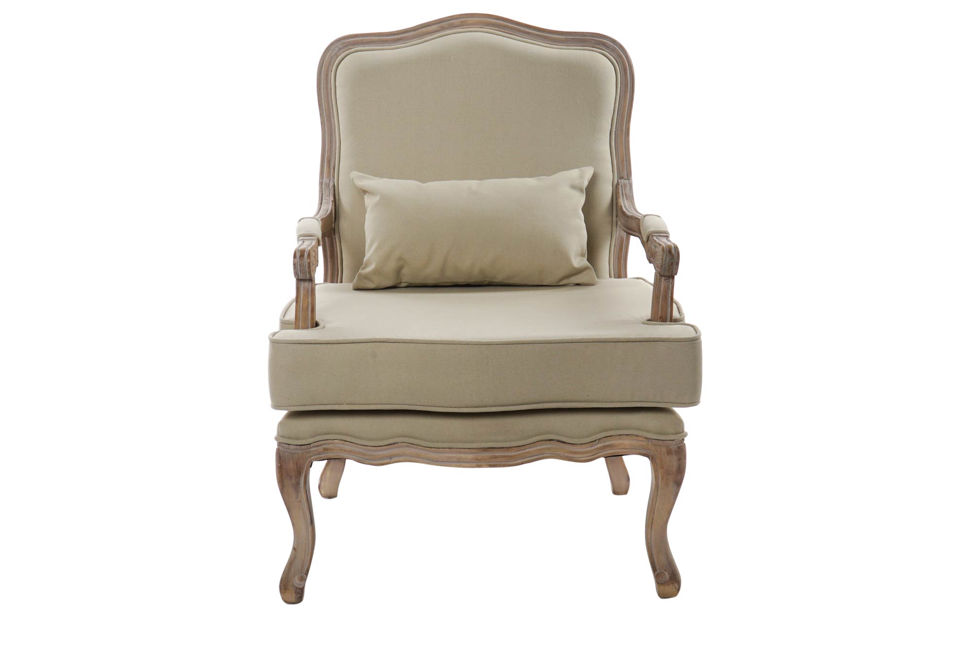 Sillon Madera Lienzo 70X62X95 Cojin Natural