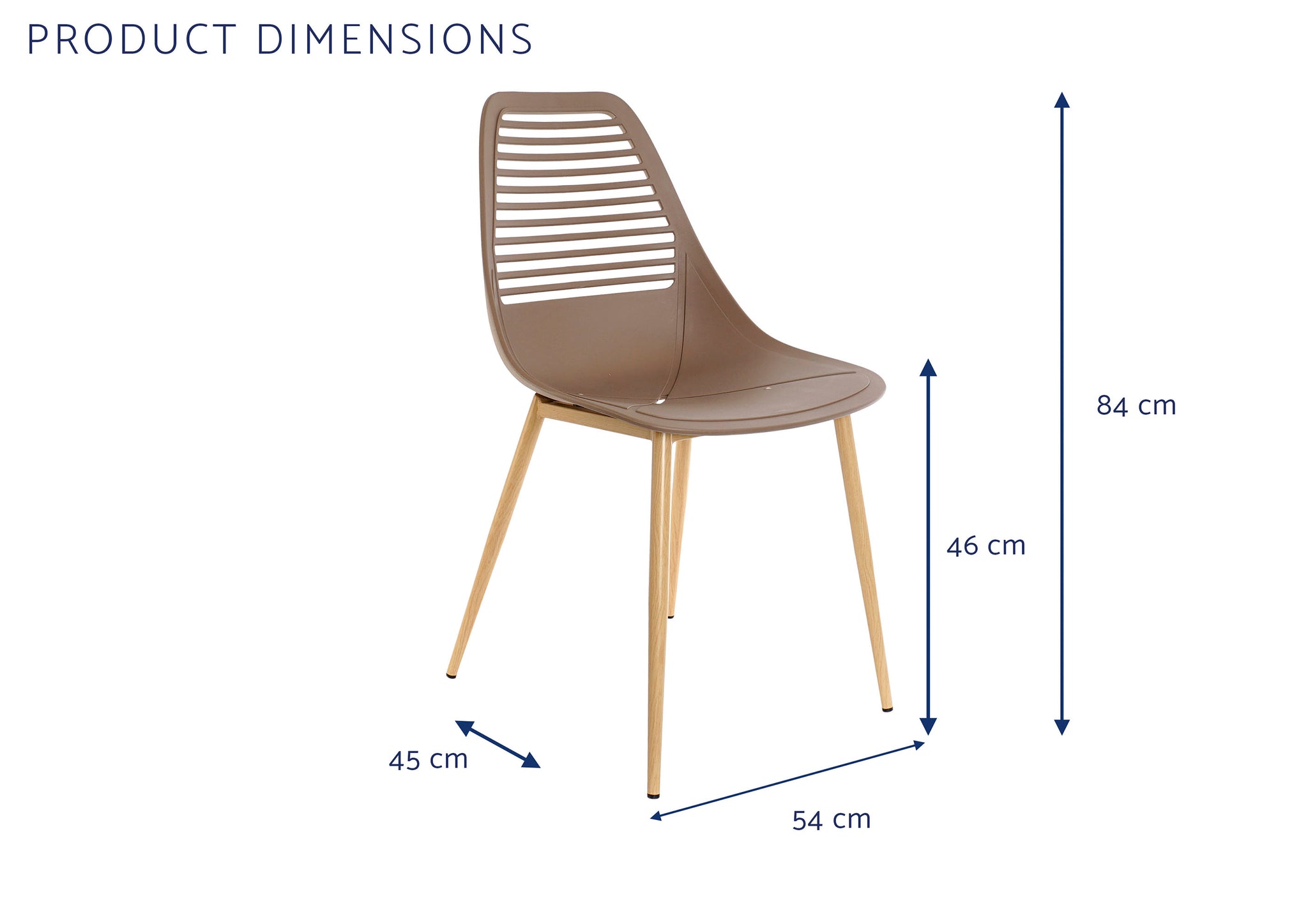 Silla Pp Metal 54X45X84 Marron Oscuro