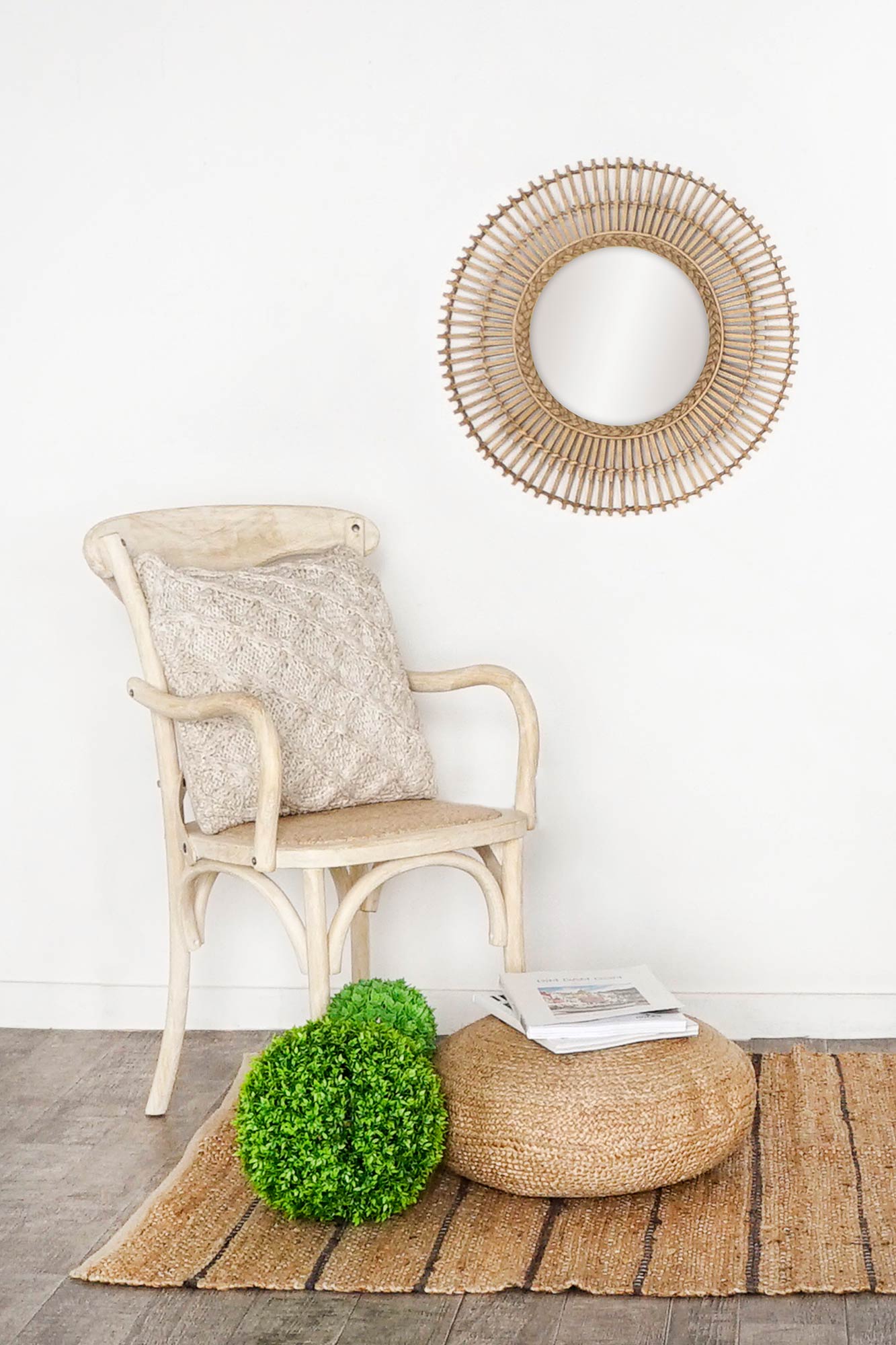 Silla Olmo Ratan 55X47X92 Crossback Envejecido