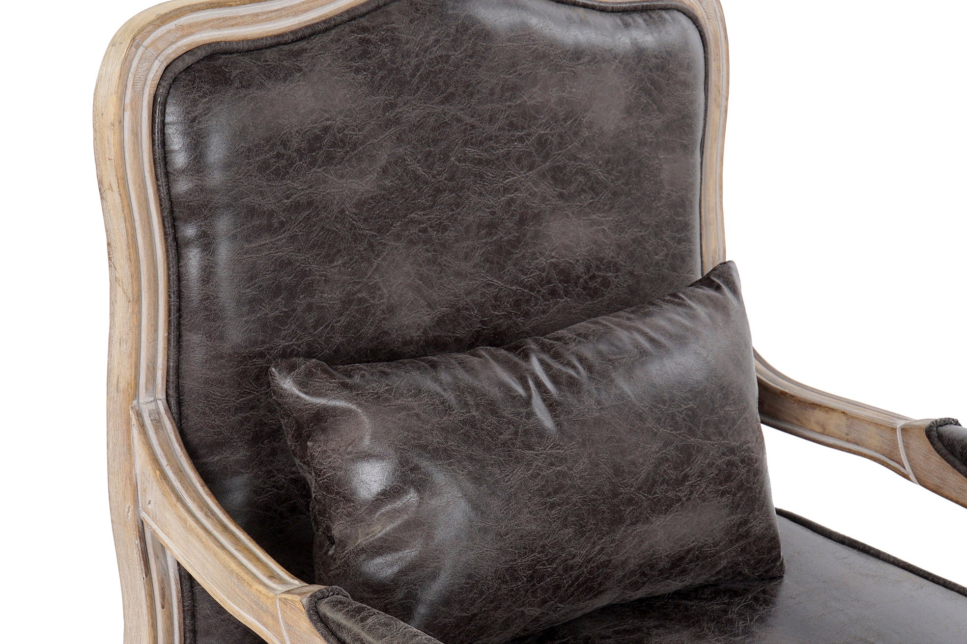 Sillon Pu Rubberwood 70X66X94 Desgastado Marron