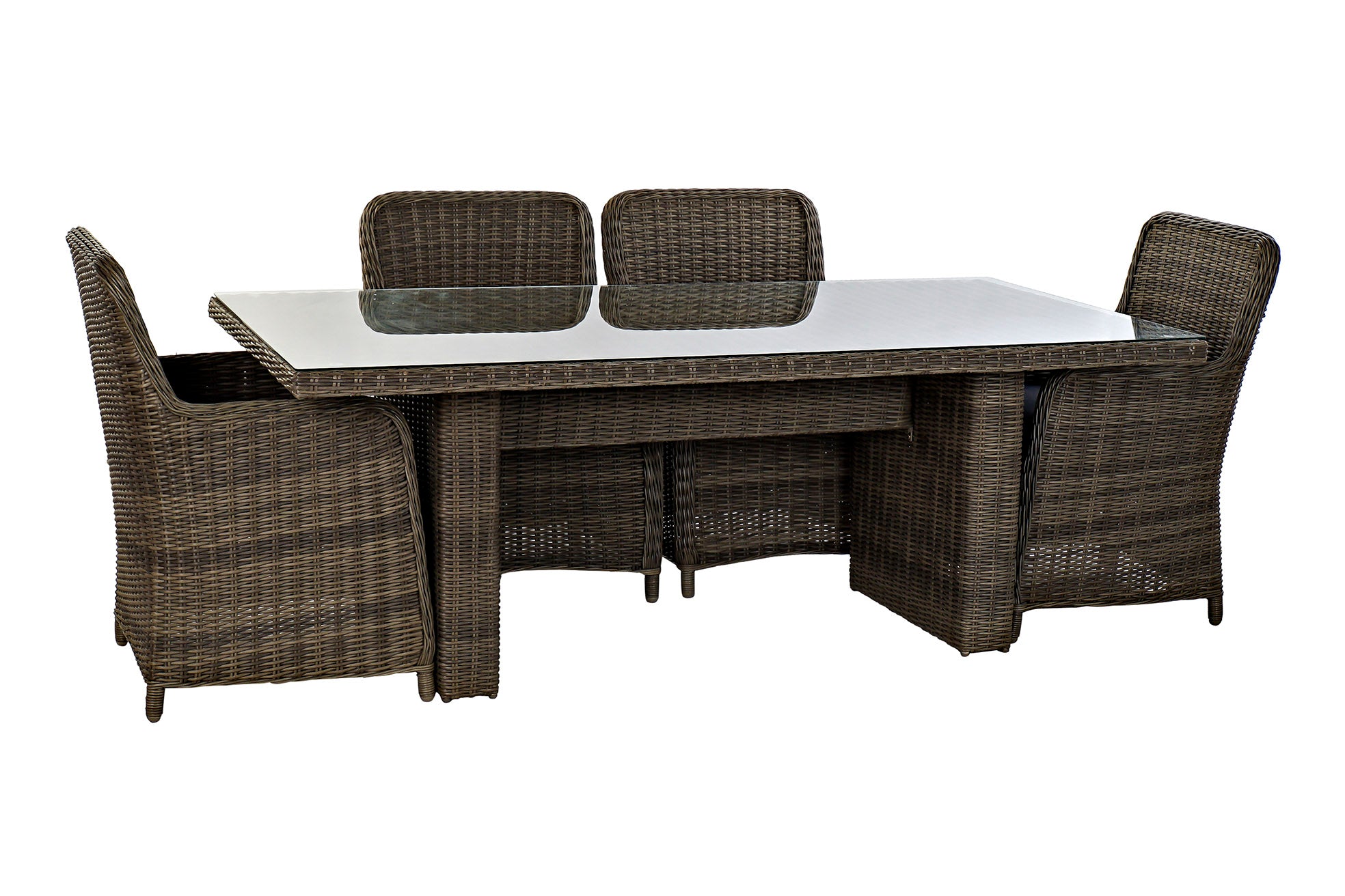 Mesa Comedor Set 7 Ratan Sintetico 200X100X75 5 Mm