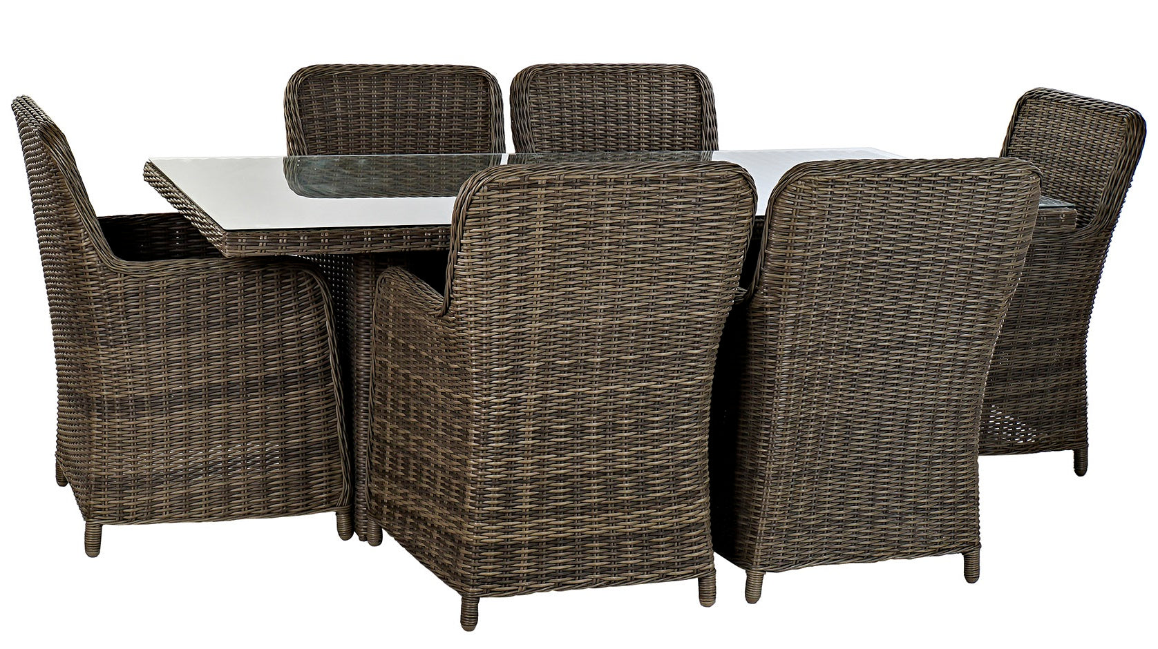 Mesa Comedor Set 7 Ratan Sintetico 200X100X75 5 Mm