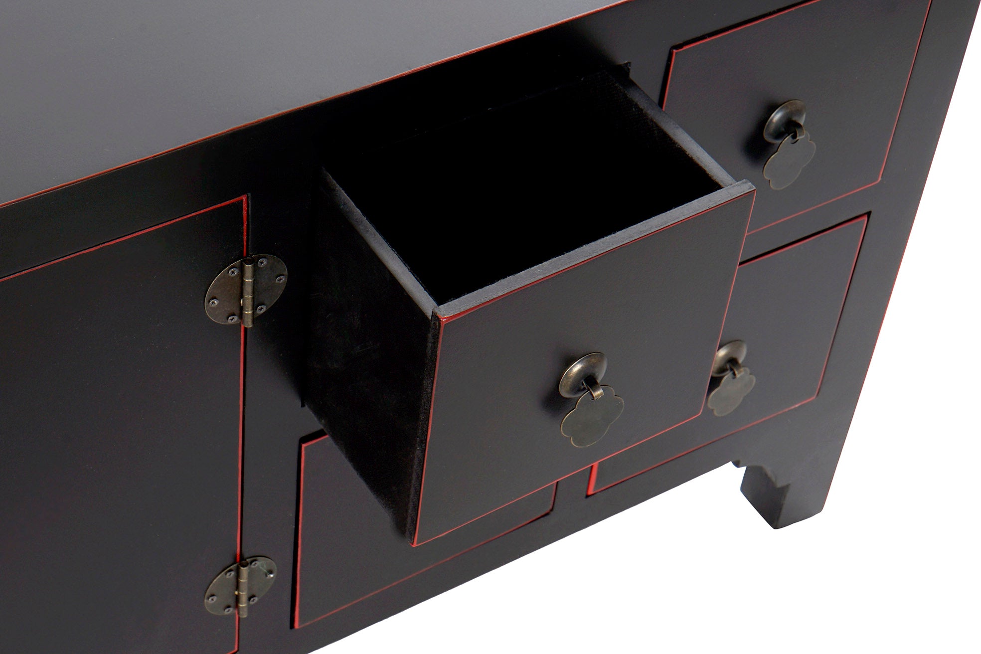 Mueble Tv Abeto Mdf 130X24X51 Oriental Negro