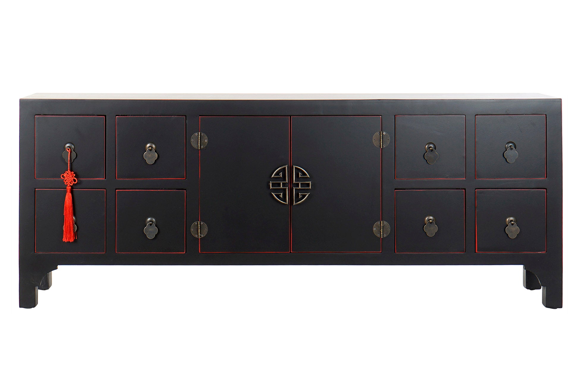 Mueble Tv Abeto Mdf 130X24X51 Oriental Negro