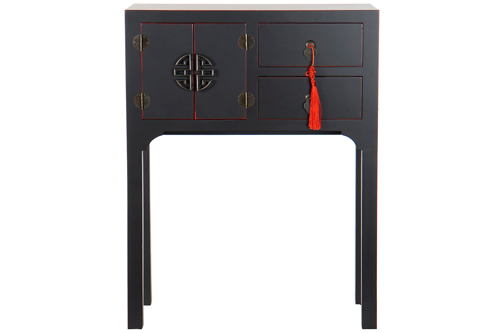 Consola Abeto Mdf 63X26X83 Oriental Negro