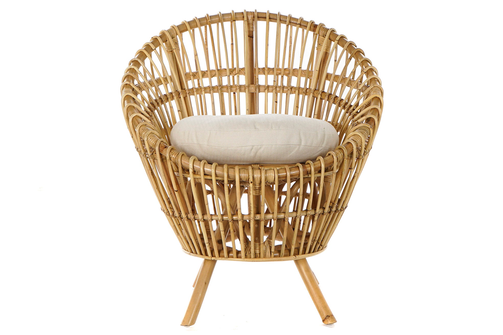 Sillon Ratan Algodon 76X65X85 Con Cojin Natural