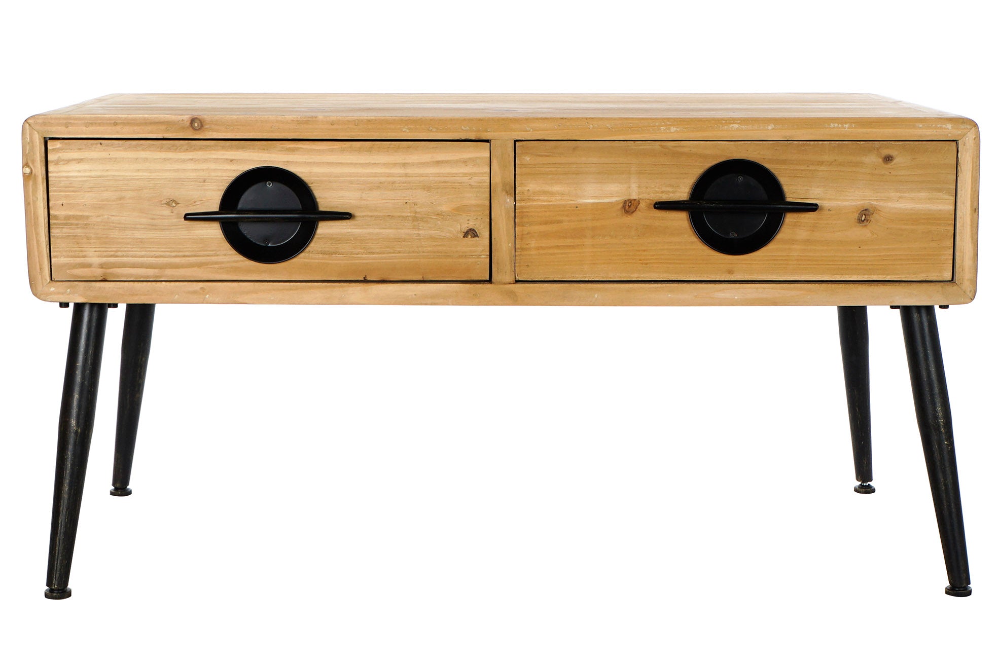 Mesa Centro Abeto Metal 100X50X52,5 Natural Marron