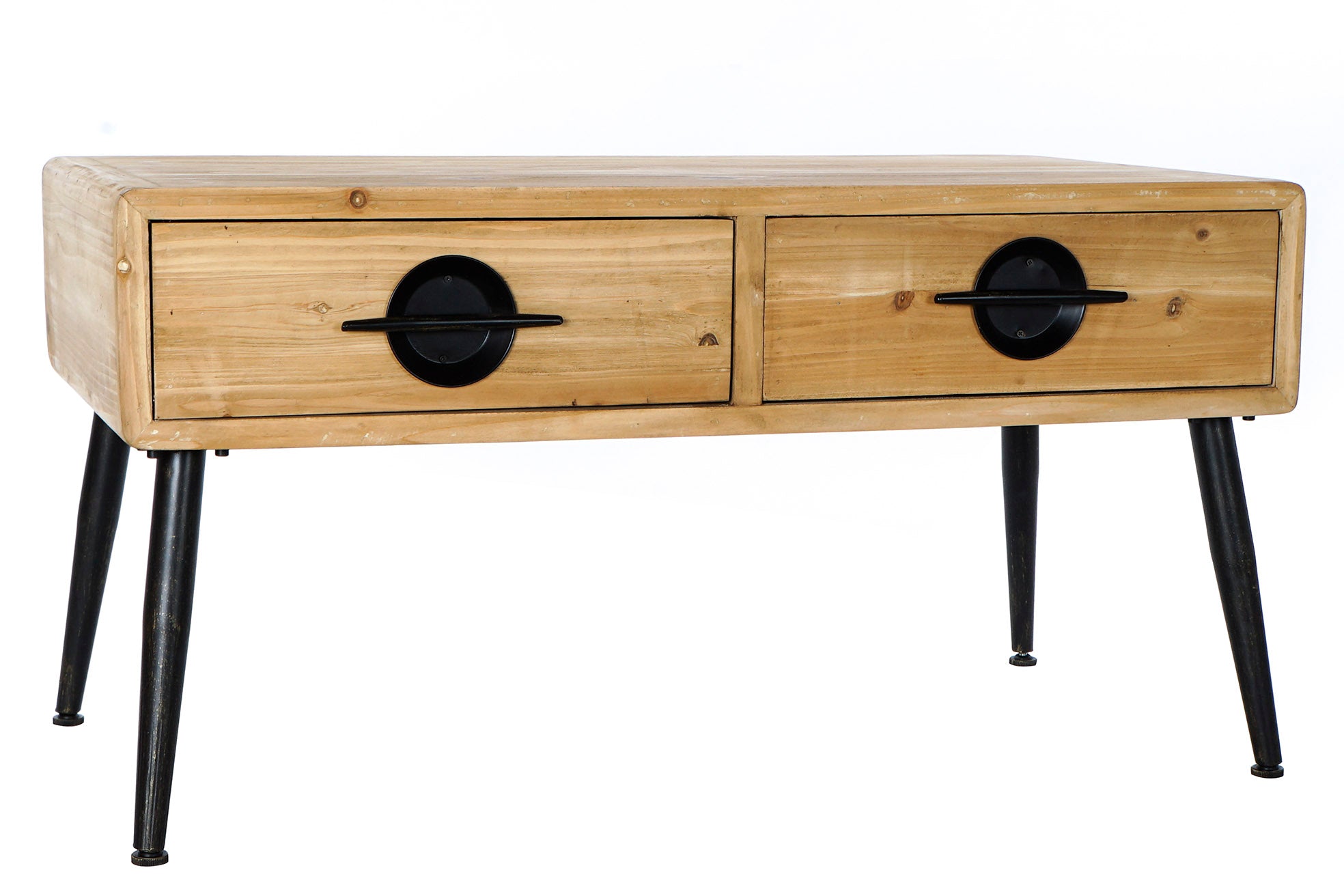 Mesa Centro Abeto Metal 100X50X52,5 Natural Marron