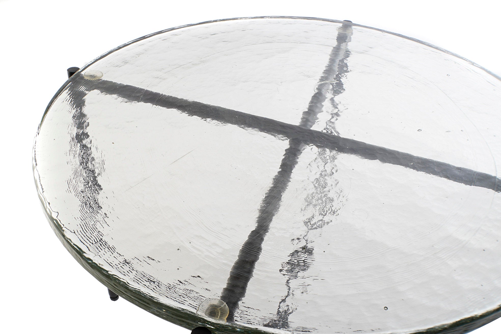 Mesita Auxiliar Cristal Doble Metal 50X50X42 Negro