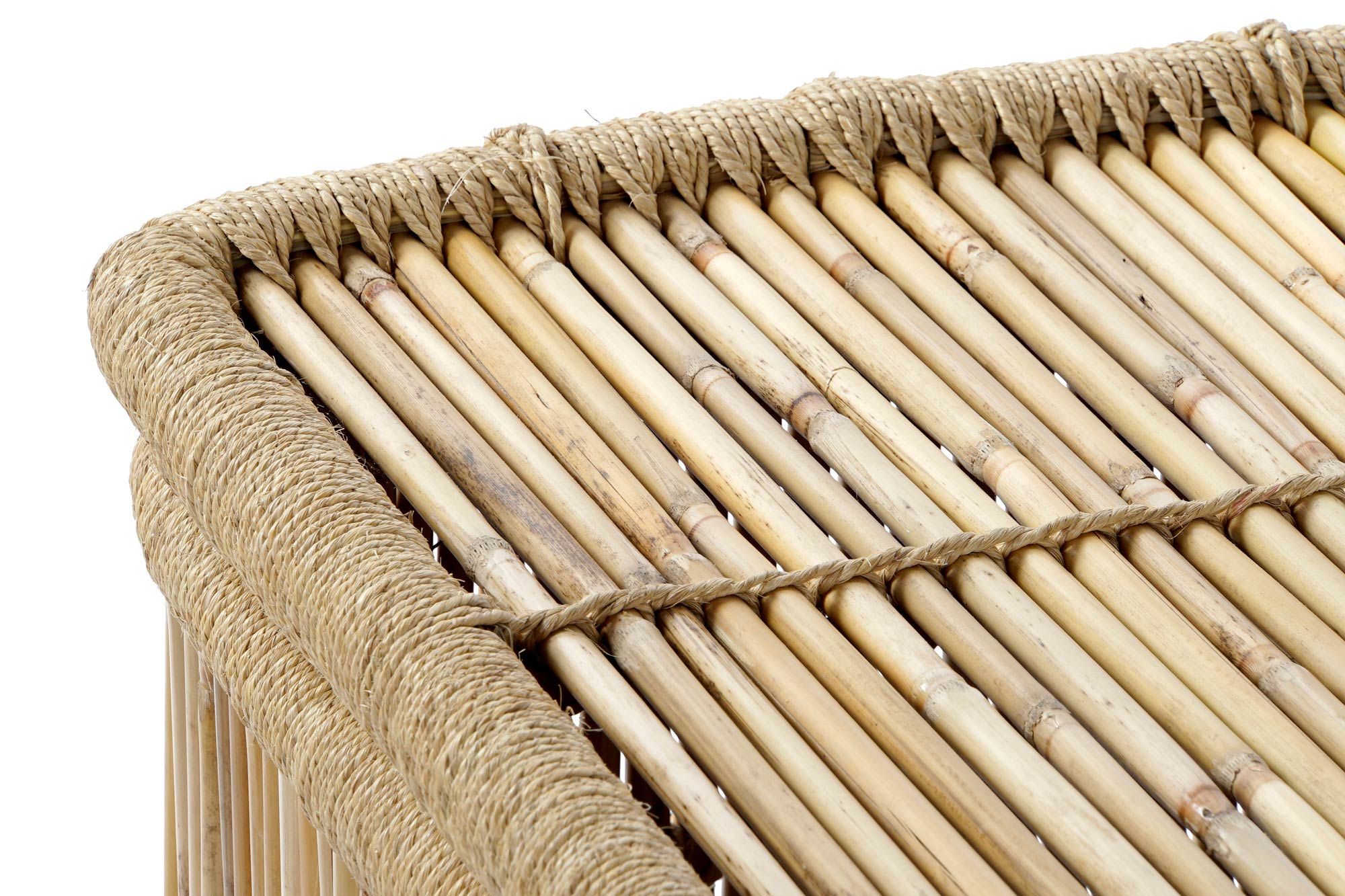 Basket Set 2 Bamboo Rope 46X46X55 Natural Natural