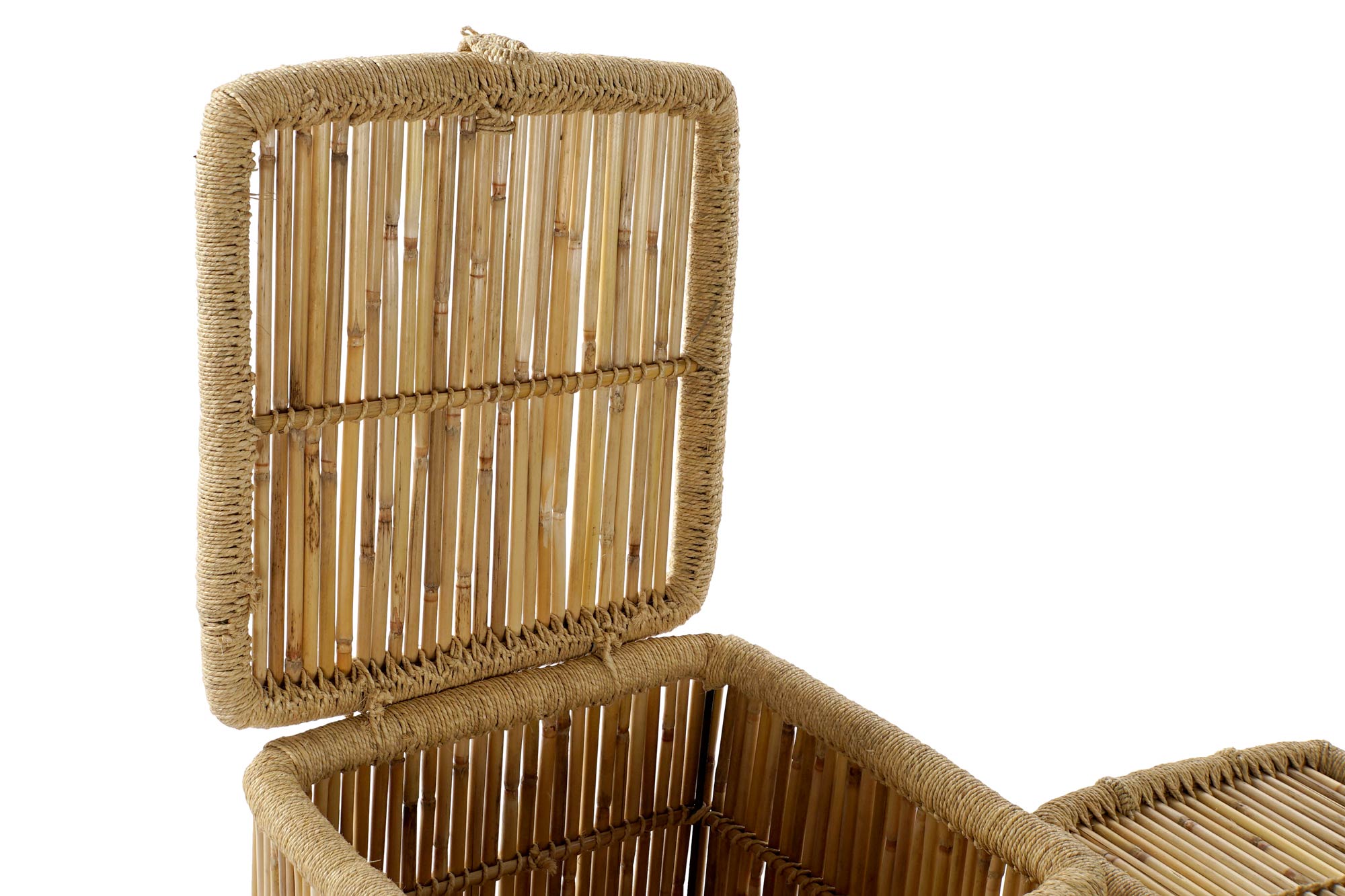 Basket Set 2 Bamboo Rope 46X46X55 Natural Natural