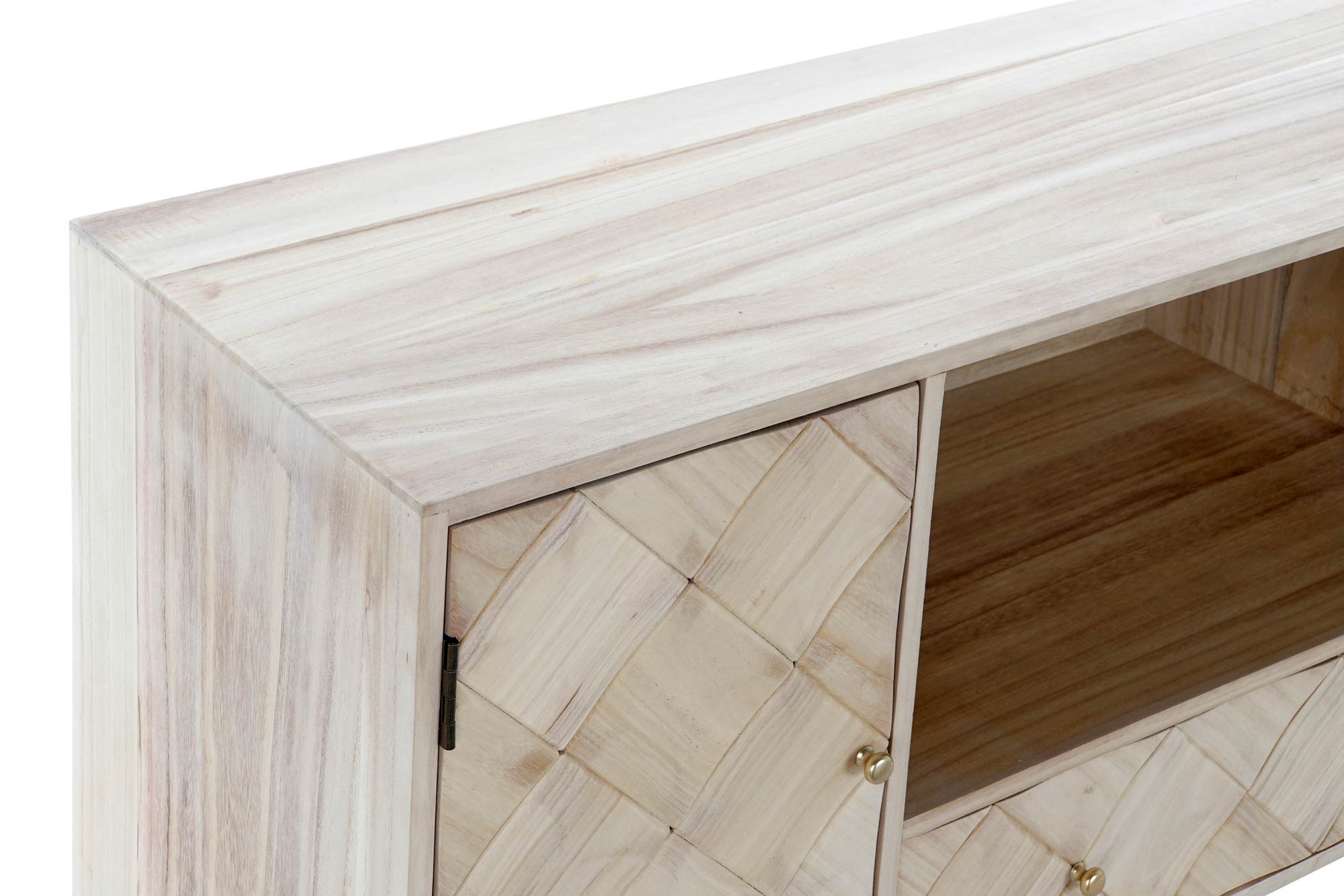 Mueble Tv Paulownia Pino 118X40X65 Natural