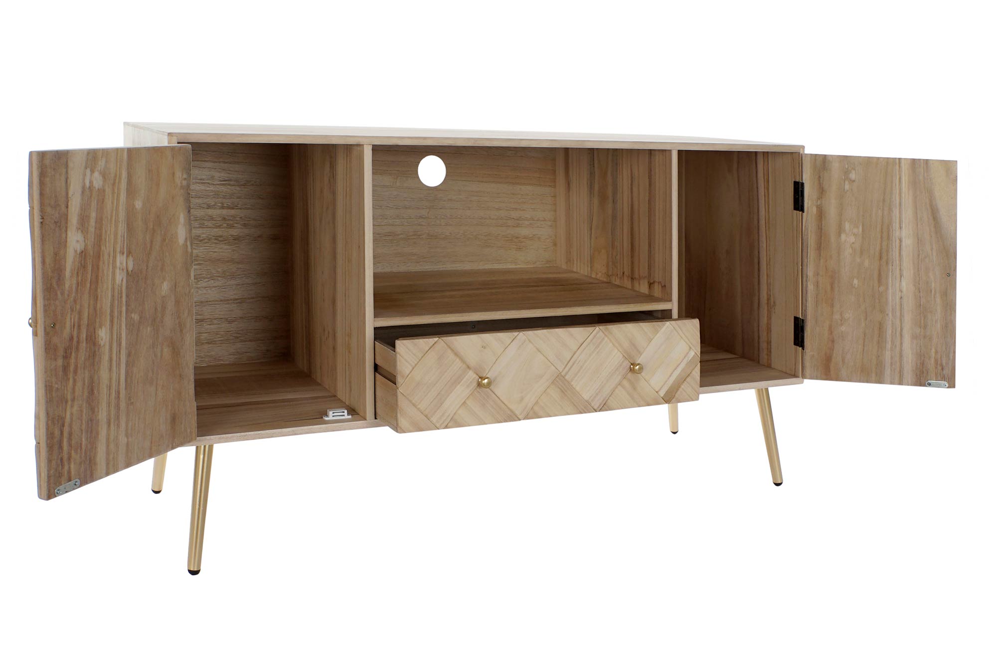 Mueble Tv Paulownia Pino 118X40X65 Natural