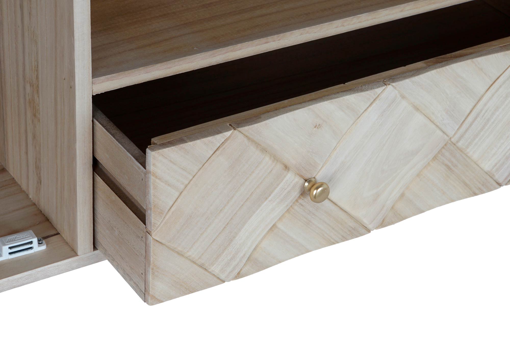 Mueble Tv Paulownia Pino 118X40X65 Natural