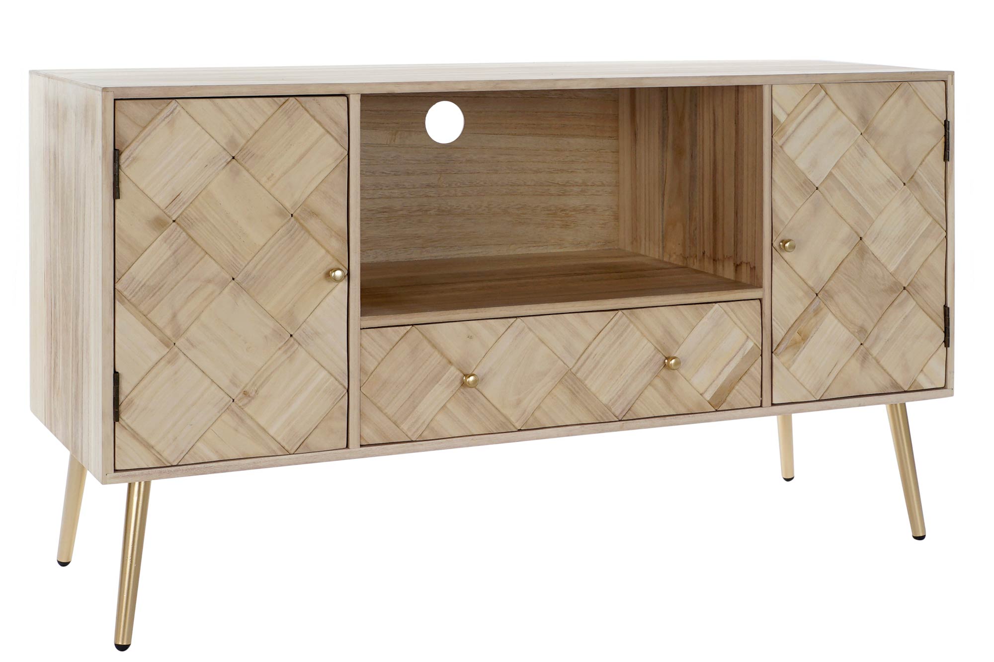 Mueble Tv Paulownia Pino 118X40X65 Natural