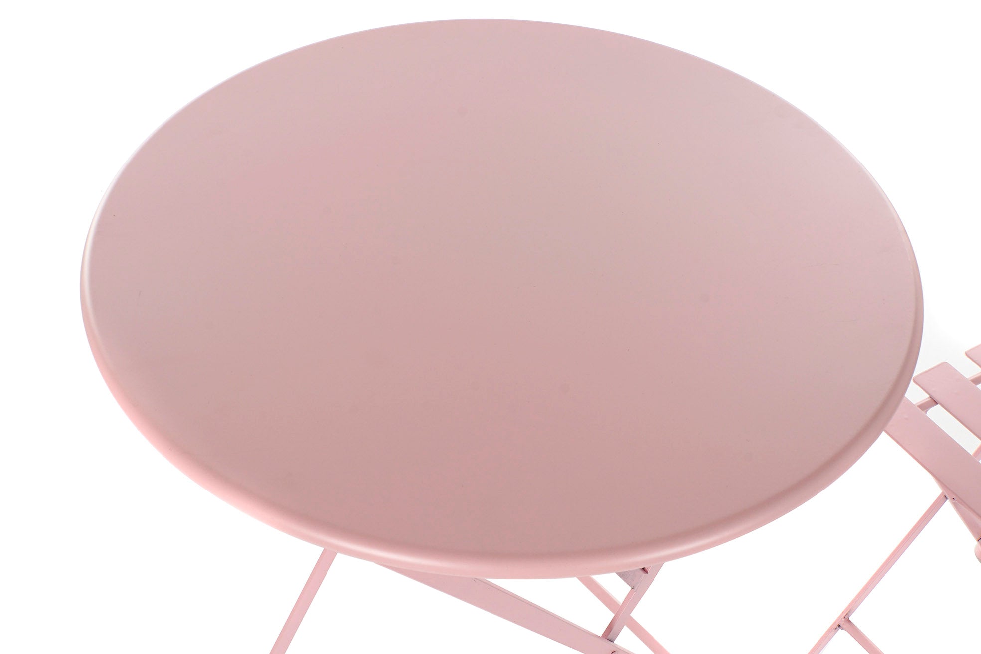 Mesa Set 3 Metal 60X60X75 Plegable Rosa