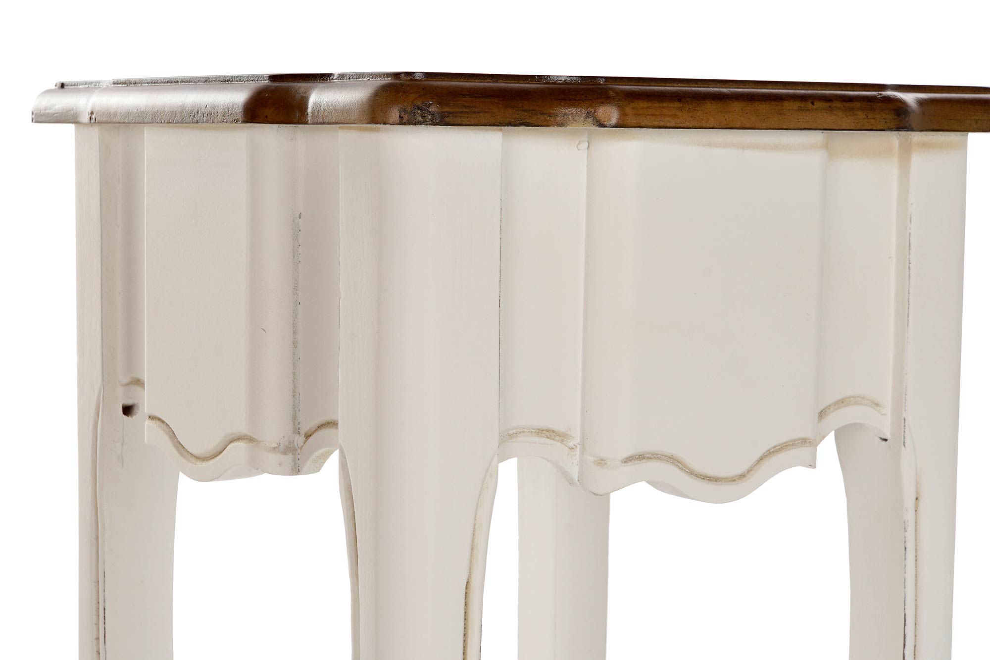 Mesita Auxiliar Set 2 Paulownia 35X35X80 Blanco