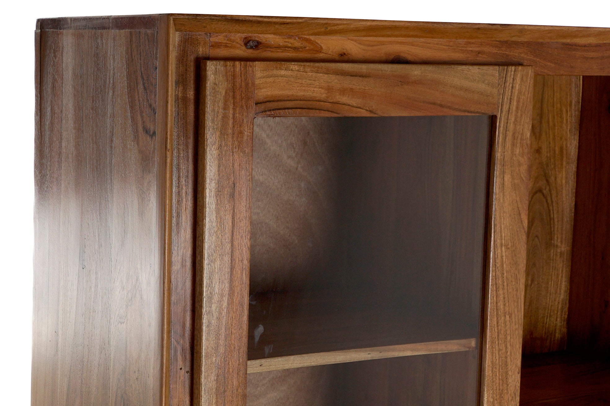 Vitrina Acacia Cristal 145X40X162 Marron