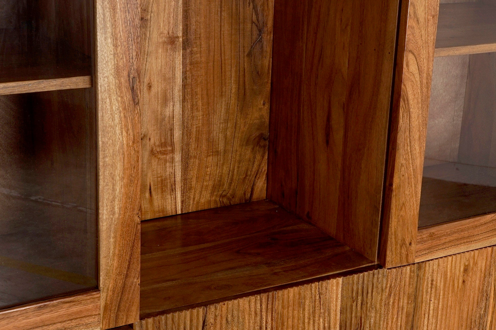 Vitrina Acacia Cristal 145X40X162 Marron