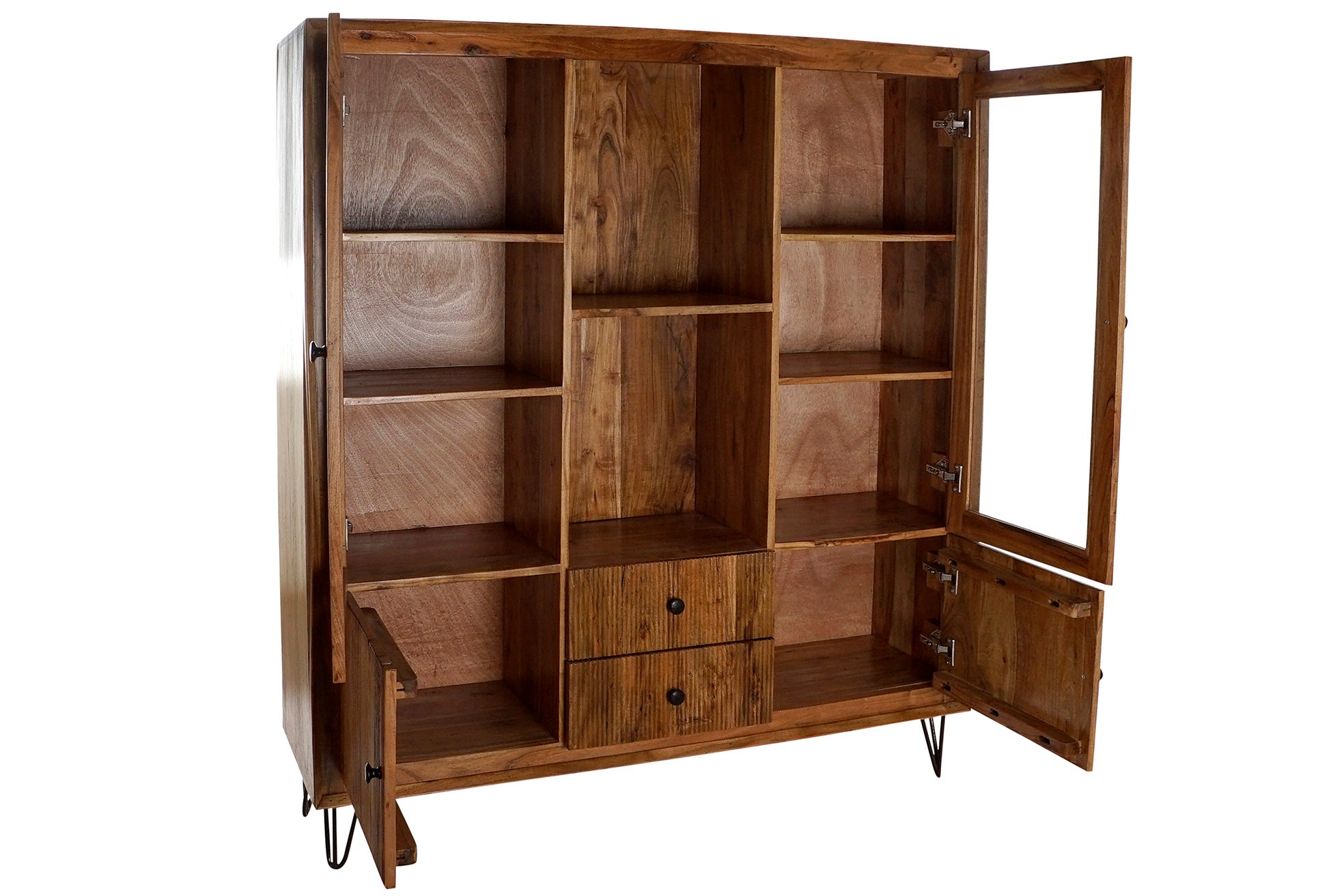 Vitrina Acacia Cristal 145X40X162 Marron
