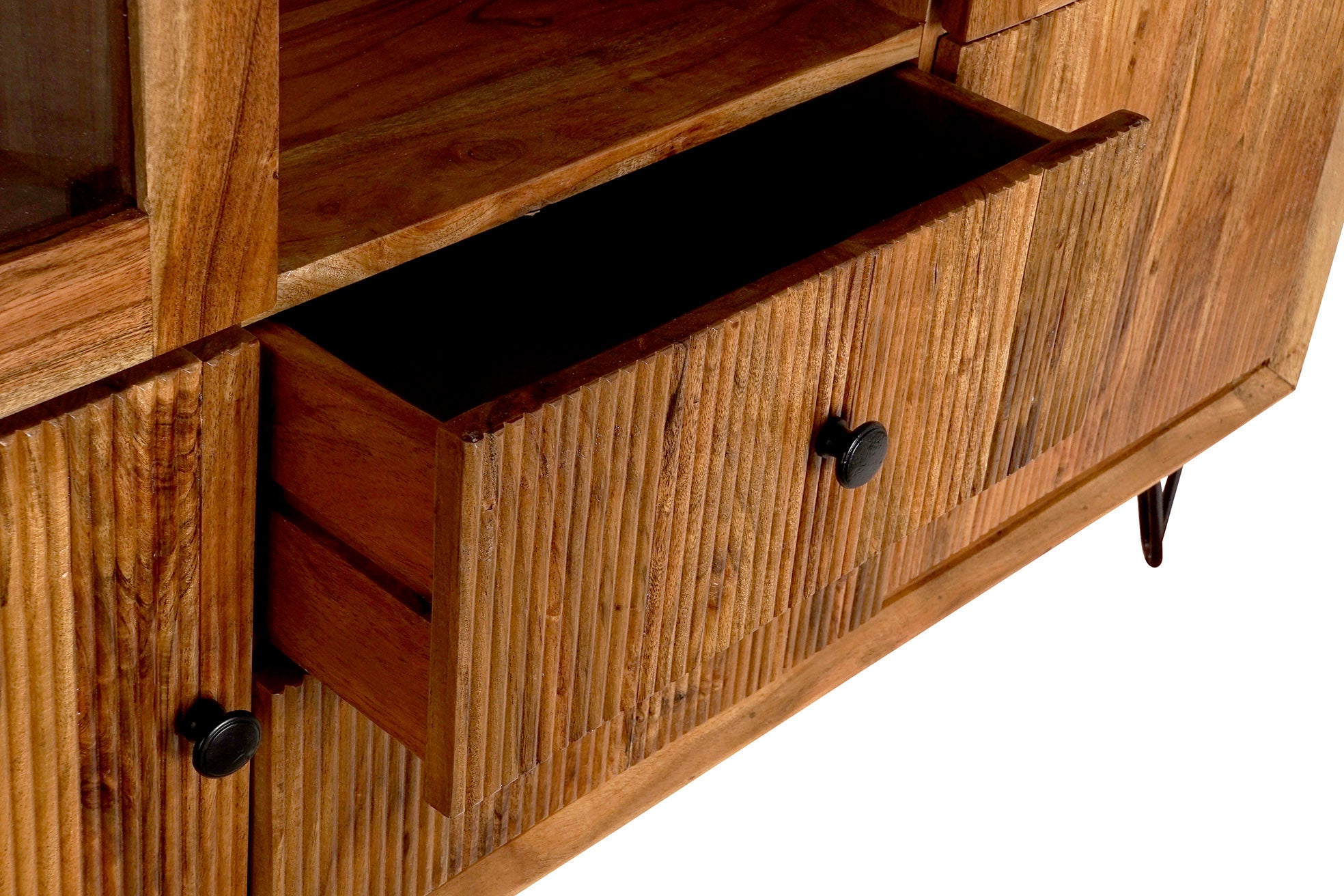 Vitrine de Vidro Acácia 145X40X162 Marrom