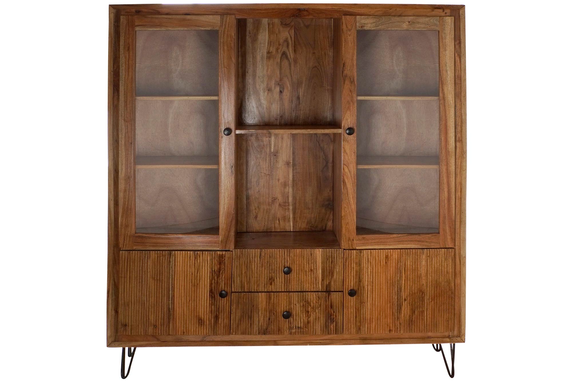 Vitrina Acacia Cristal 145X40X162 Marron