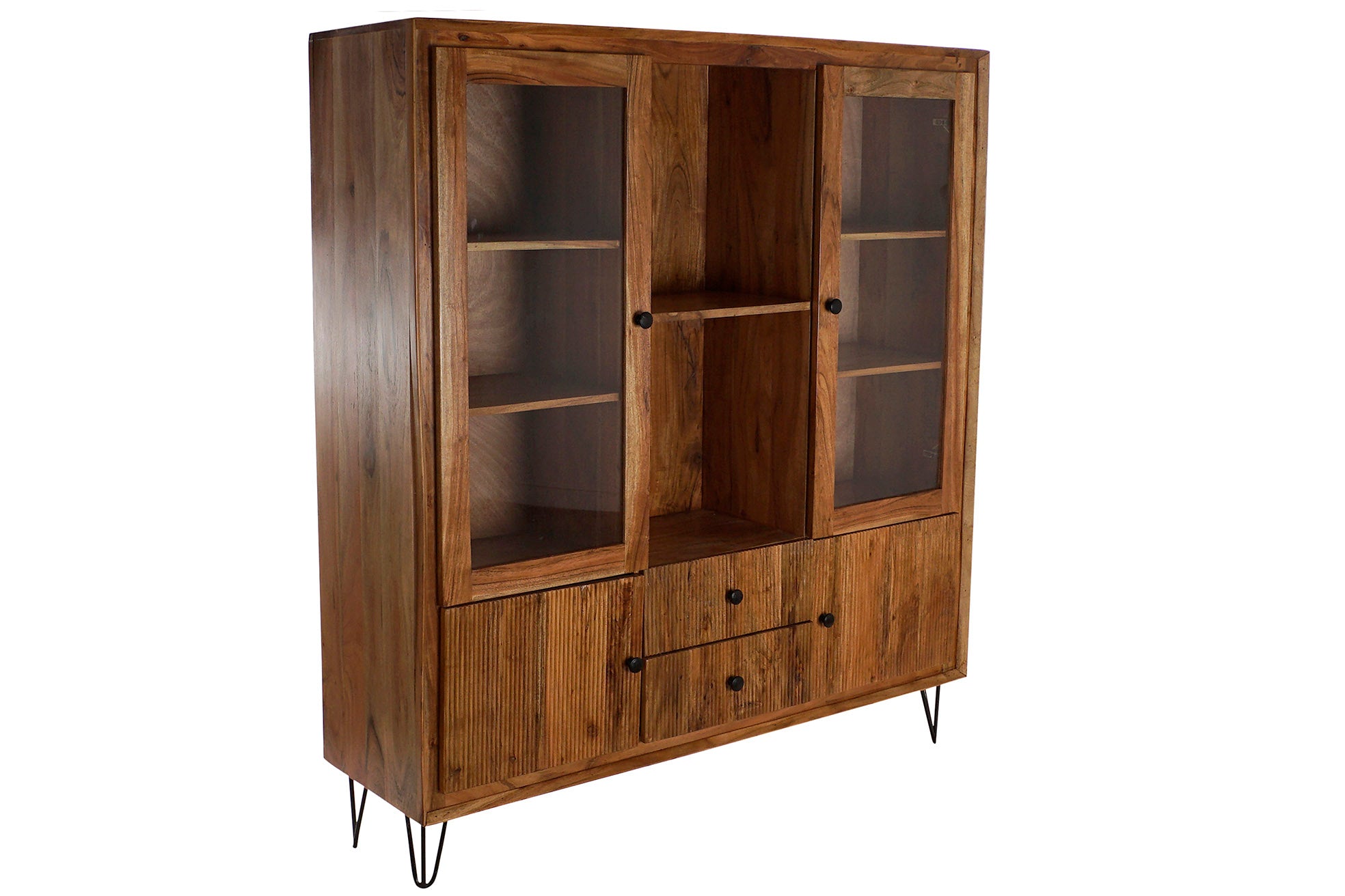 Vitrina Acacia Cristal 145X40X162 Marron