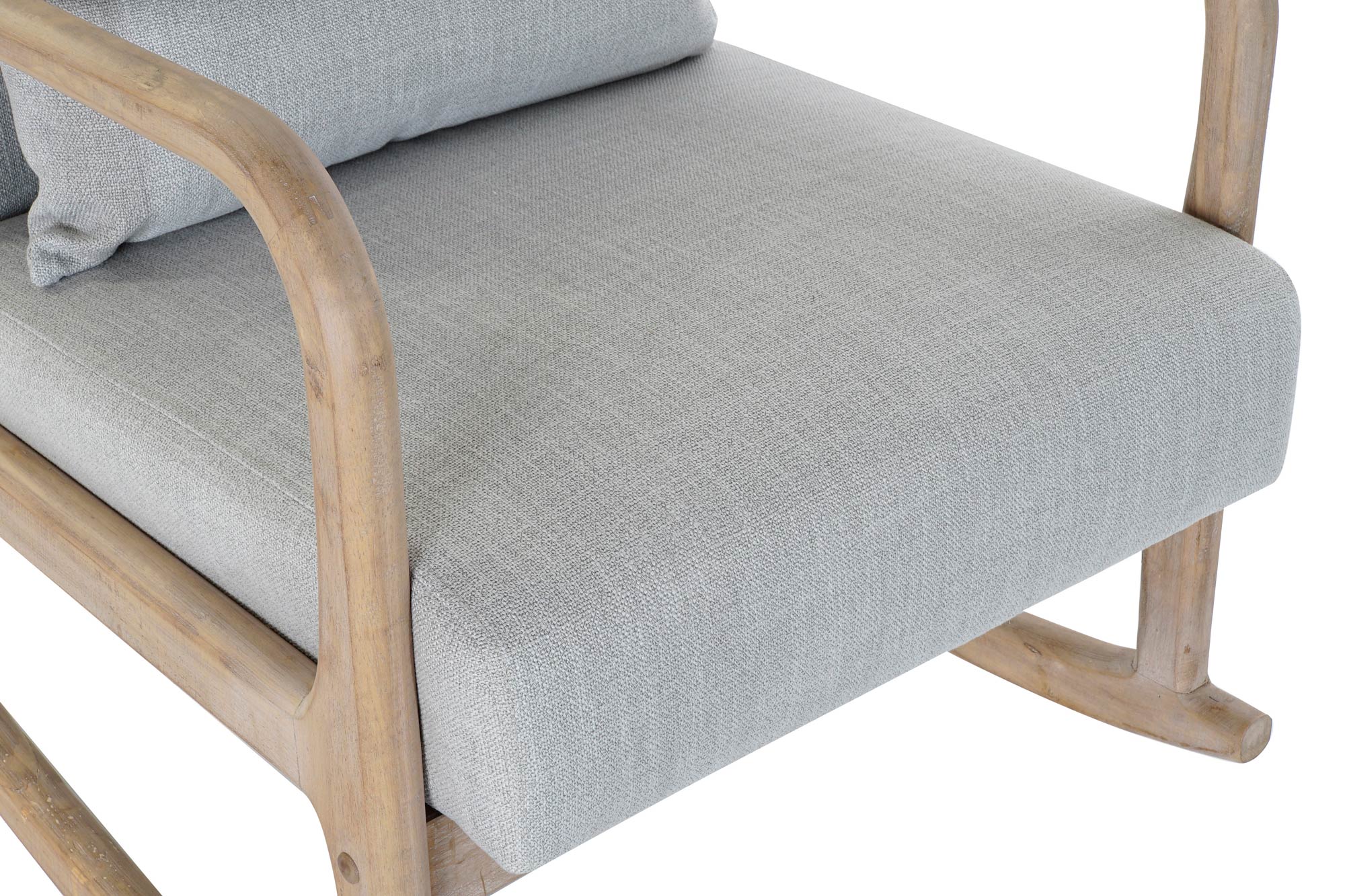 Mecedora Lino Rubberwood 66X88X78 Gris Claro