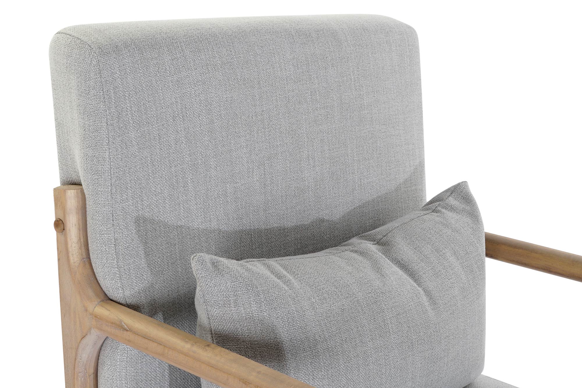 Mecedora Lino Rubberwood 66X88X78 Gris Claro