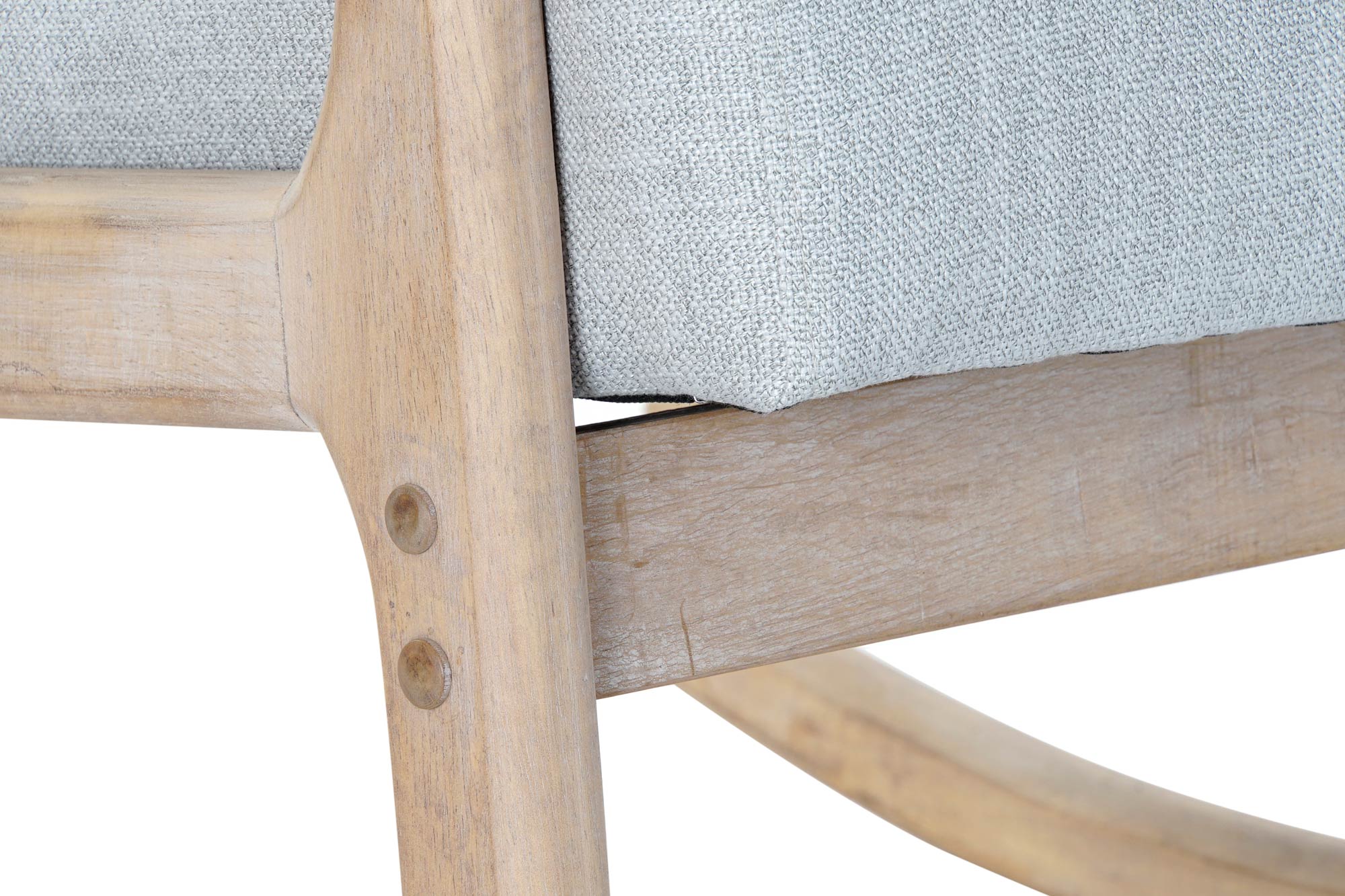 Mecedora Lino Rubberwood 66X88X78 Gris Claro