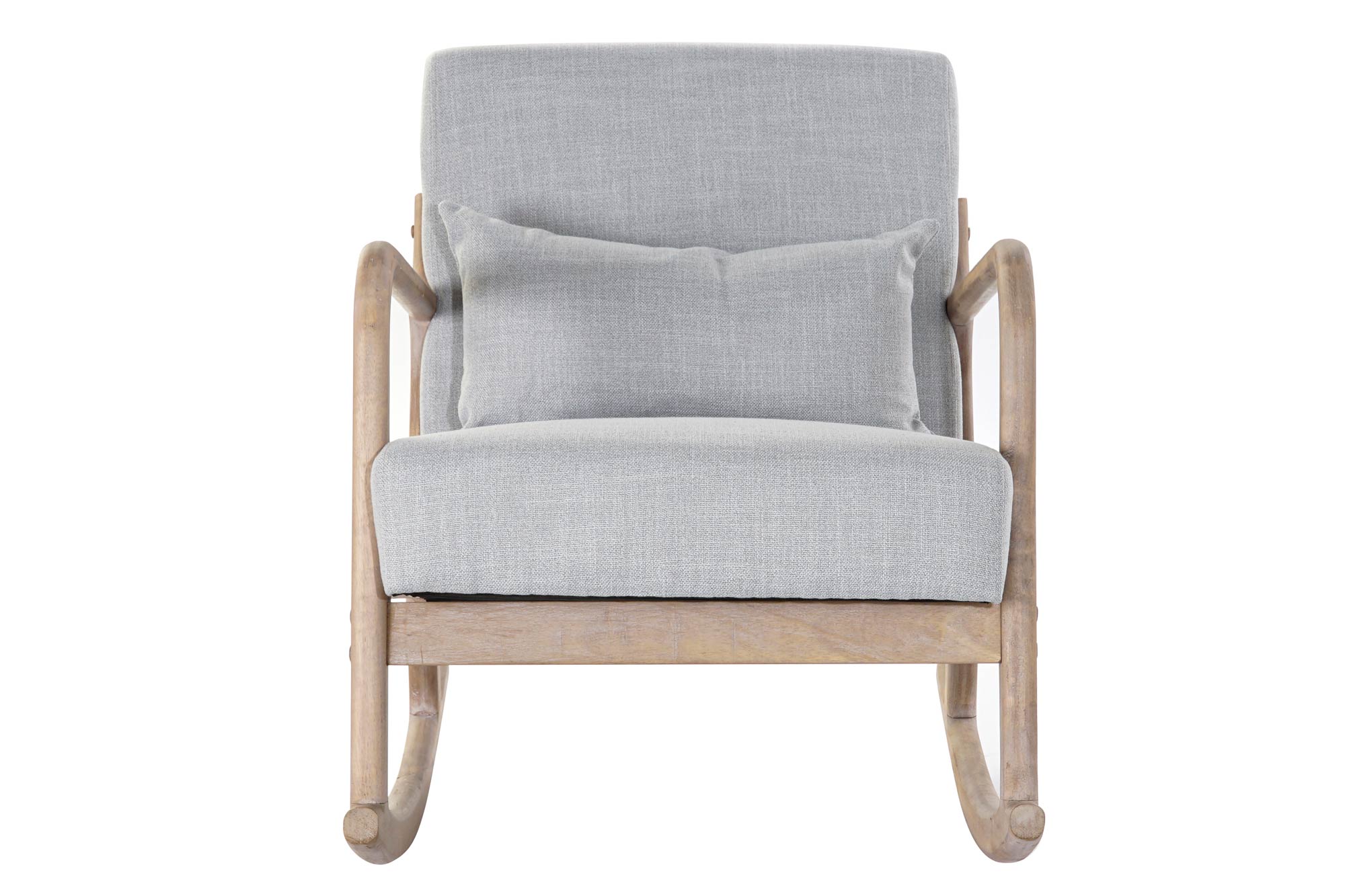 Mecedora Lino Rubberwood 66X88X78 Gris Claro