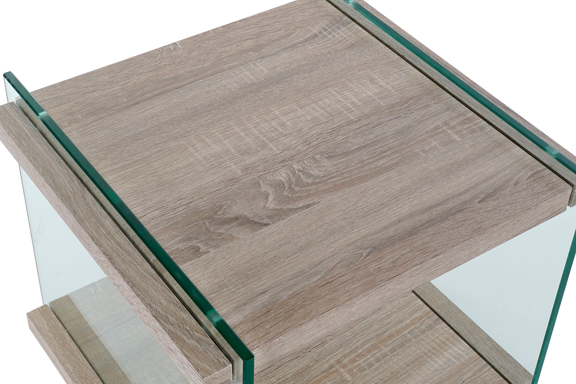 Mesita De Noche Cristal Mdf 50X50X49 Templado