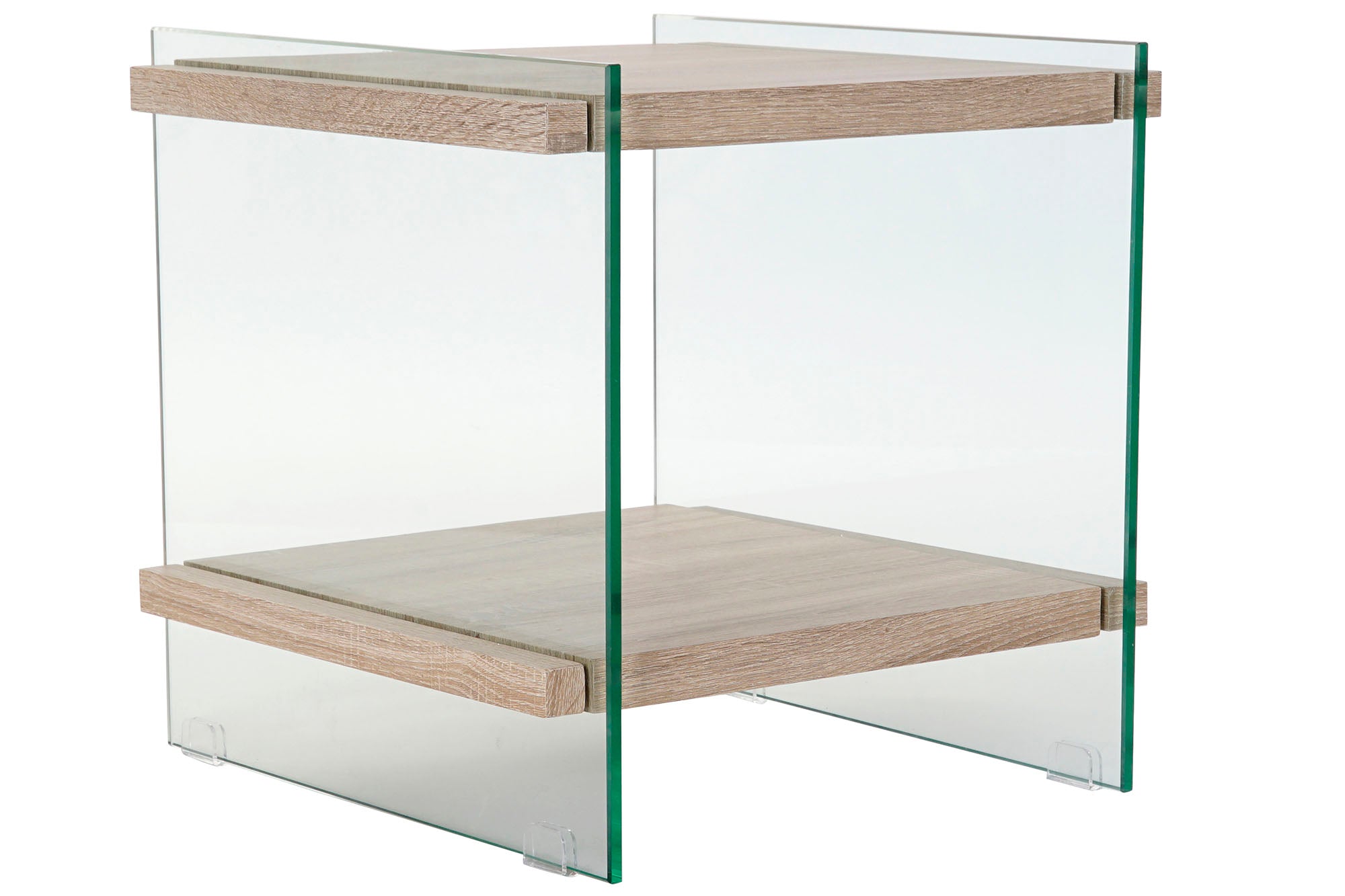 Mesita De Noche Cristal Mdf 50X50X49 Templado