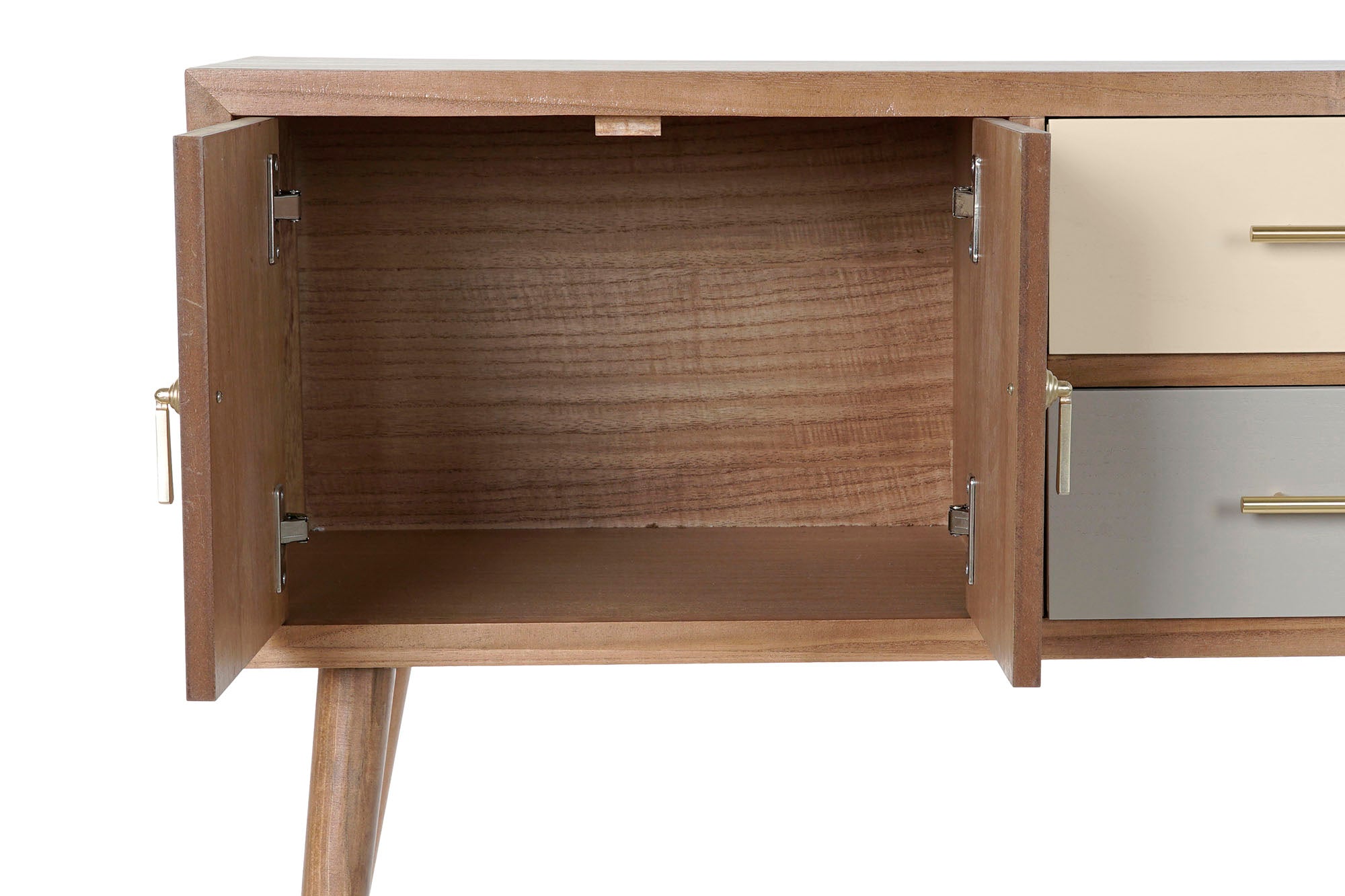 Mueble Tv Paulownia Metal 90X34X66,5 Gris