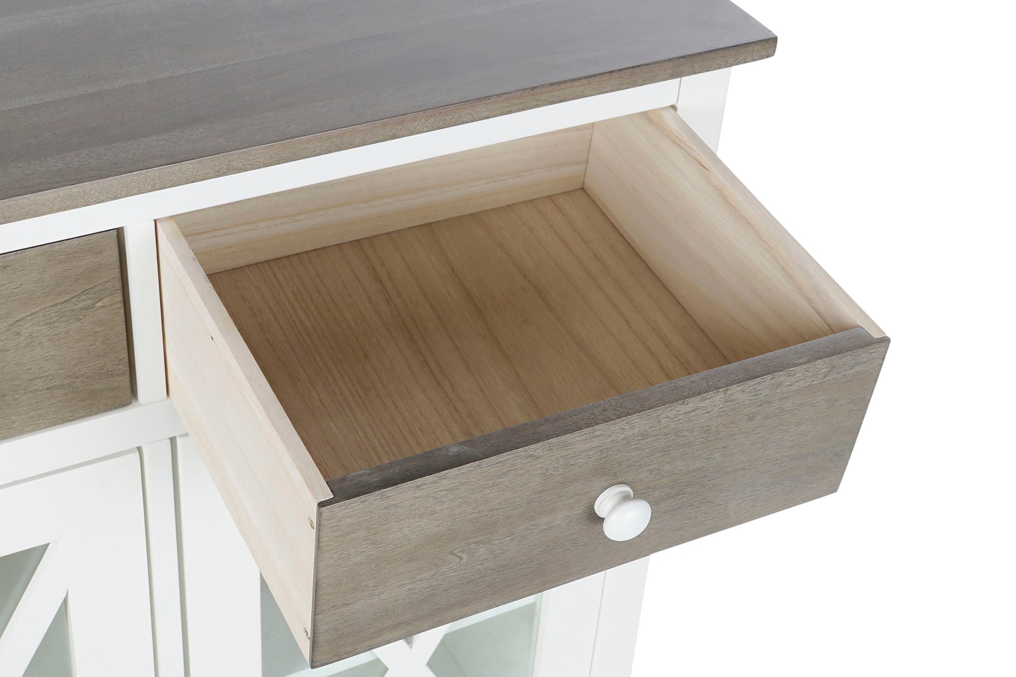 Cajonera Alamo Cristal 80X40X85 Blanco
