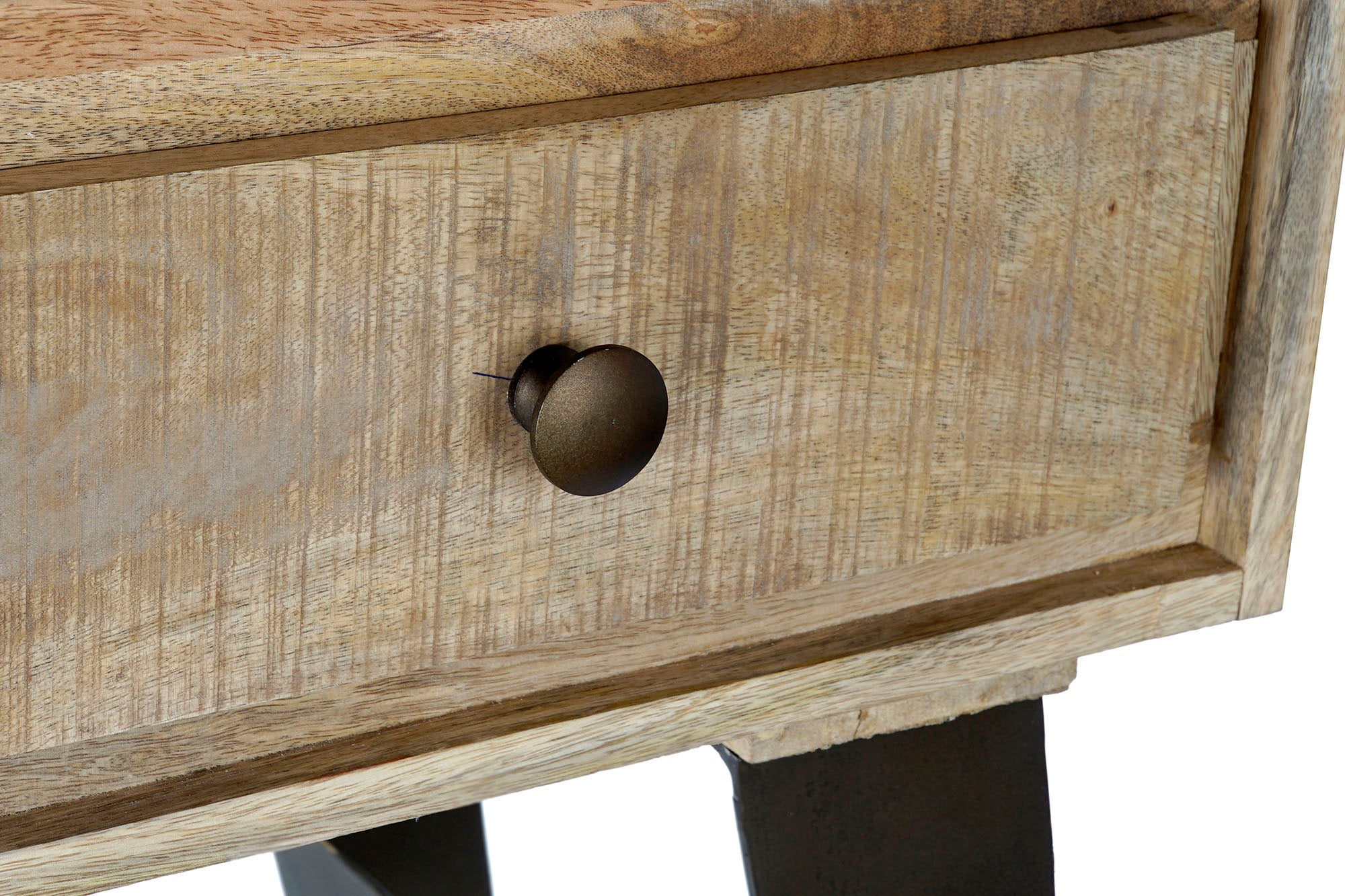 Consola com puxador metálico 130X40X89 Natural Natural