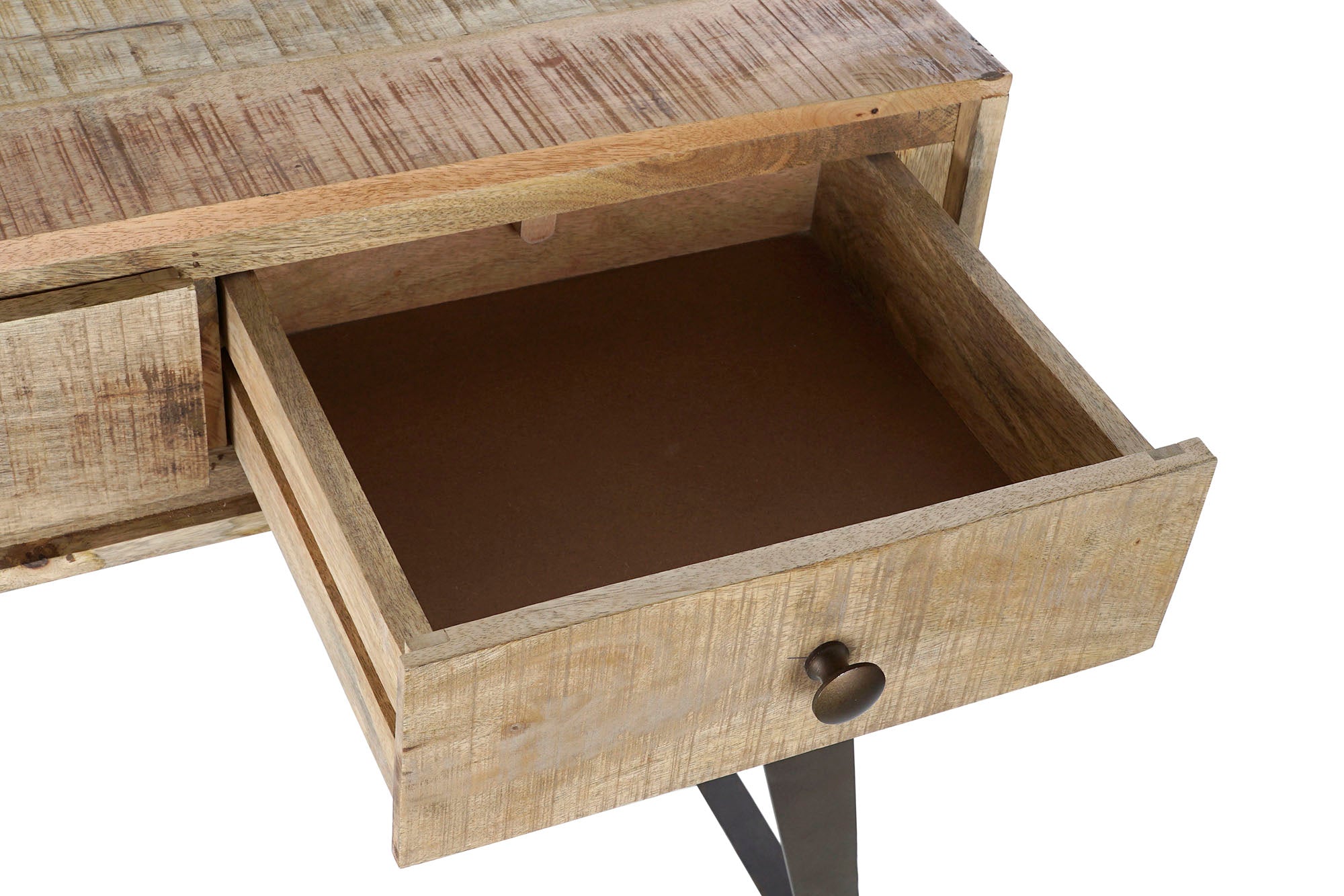 Consola com puxador metálico 130X40X89 Natural Natural